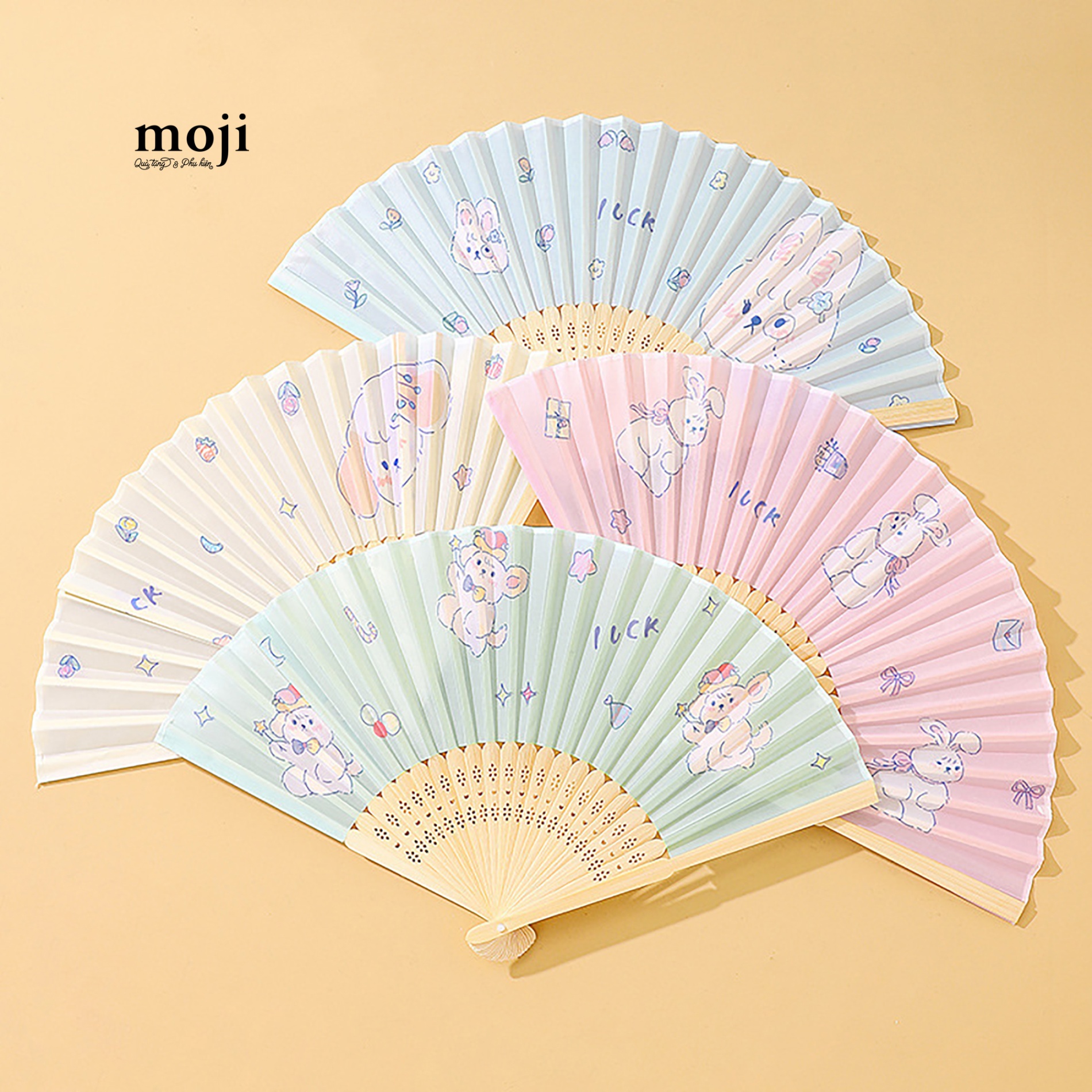 Quạt xòe MJ Rabbit dog luck