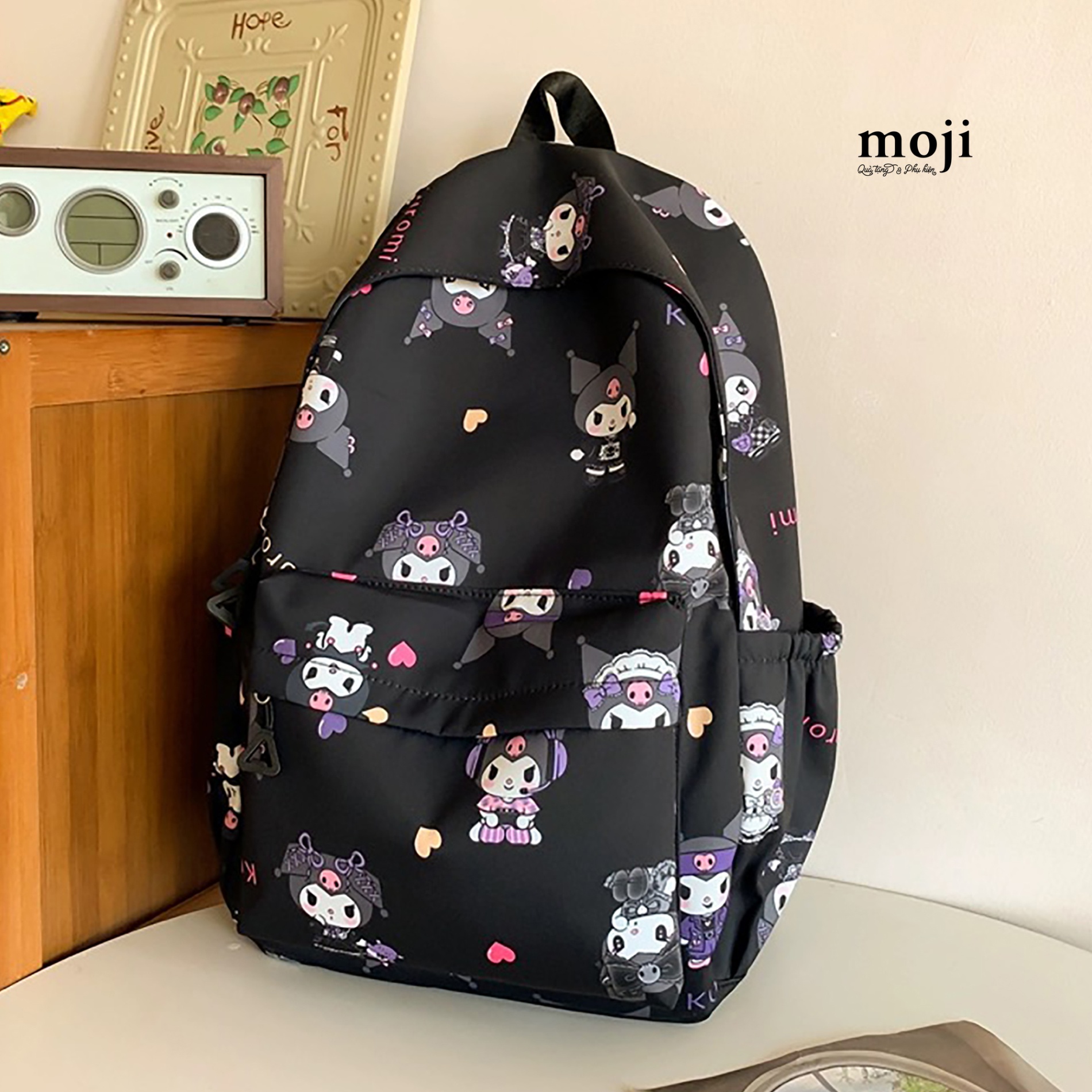 Balo vải Sanrio family Kuromi little heart 12x30x44
