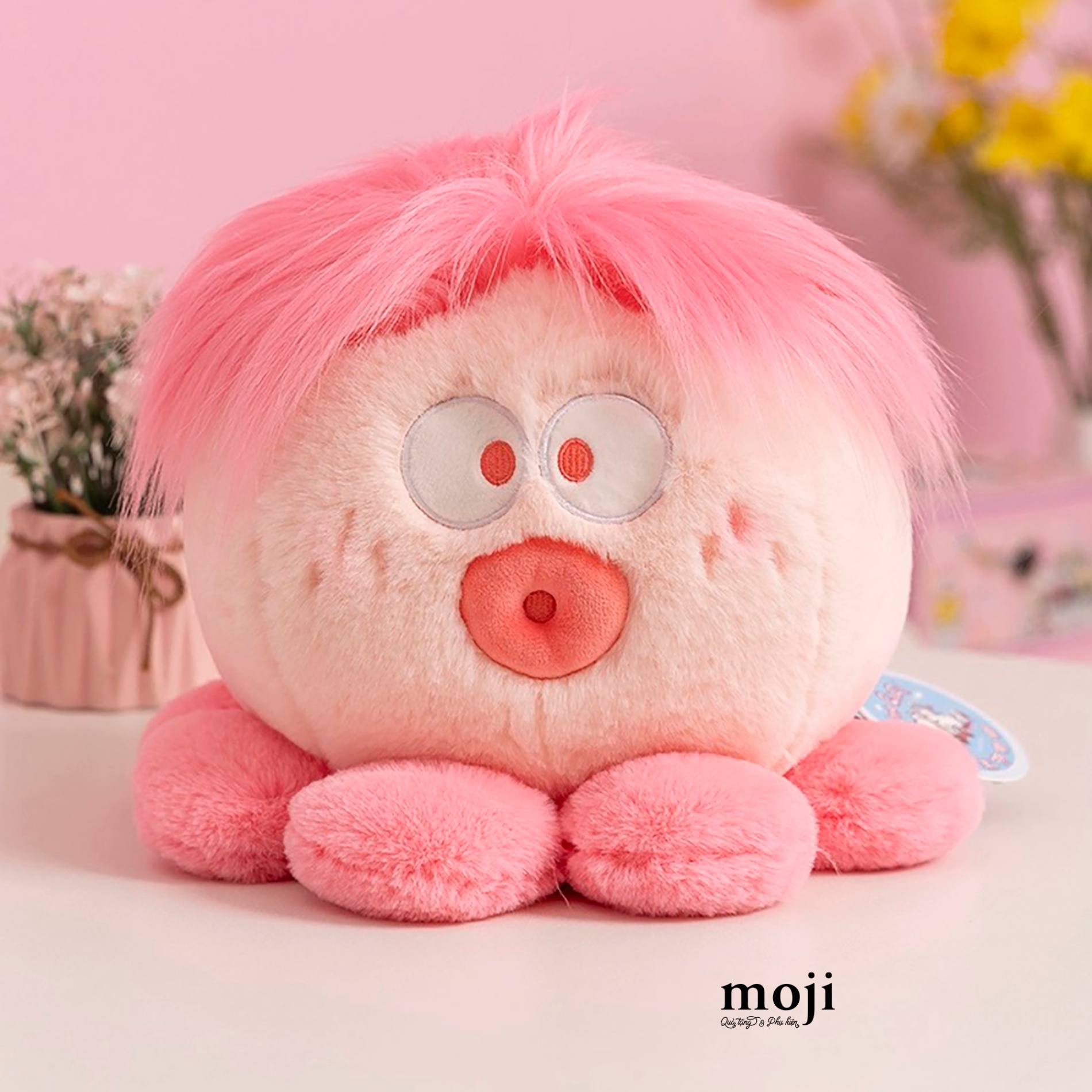 Gấu bông MS Funny vibes octopus bạch tuộc môi dày có tóc 20cm