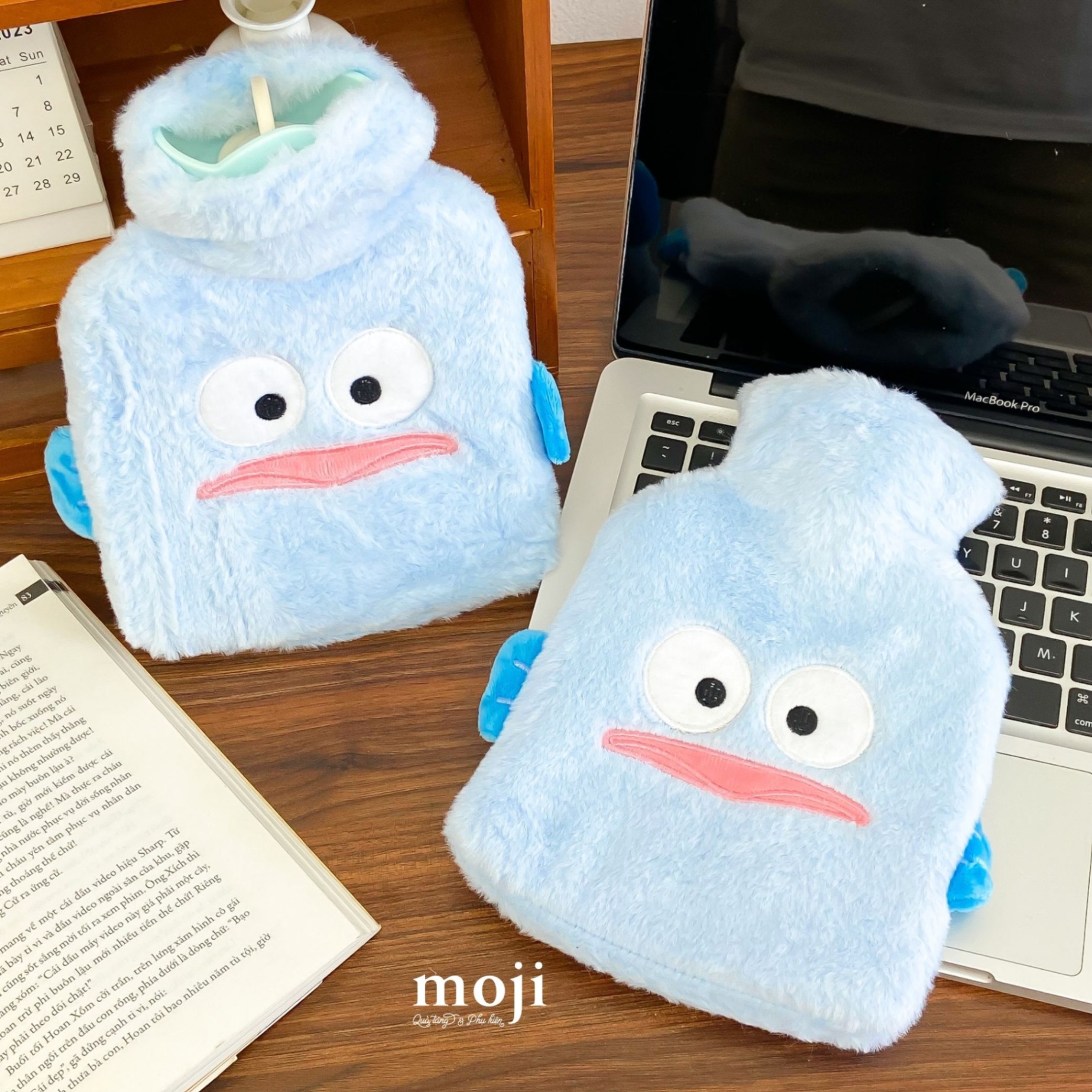 Túi chườm giữ nhiệt bọc vải Sanrio family Hangyodon face 16x23