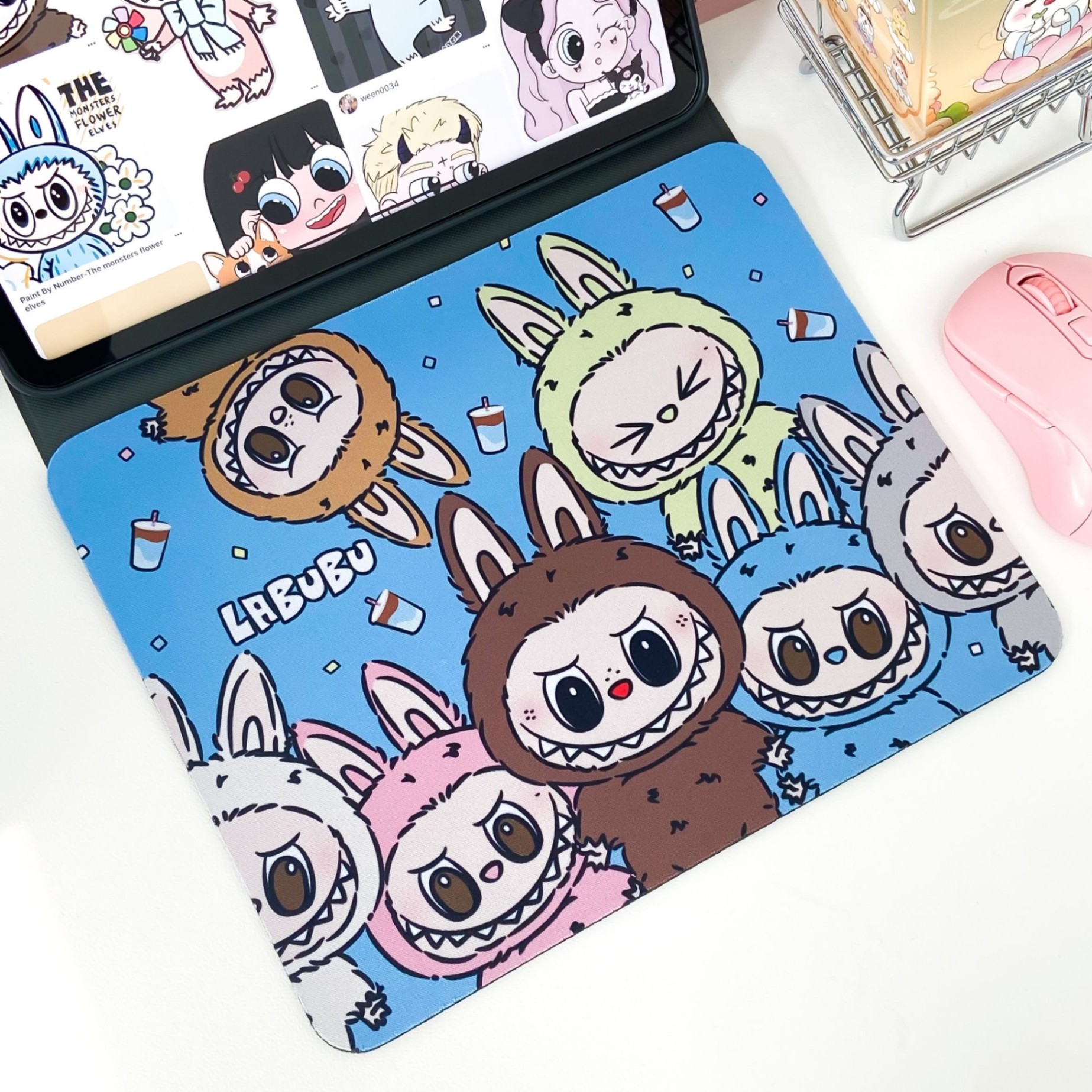 Lót chuột unoff Labubu the monsters colorful time 21x26