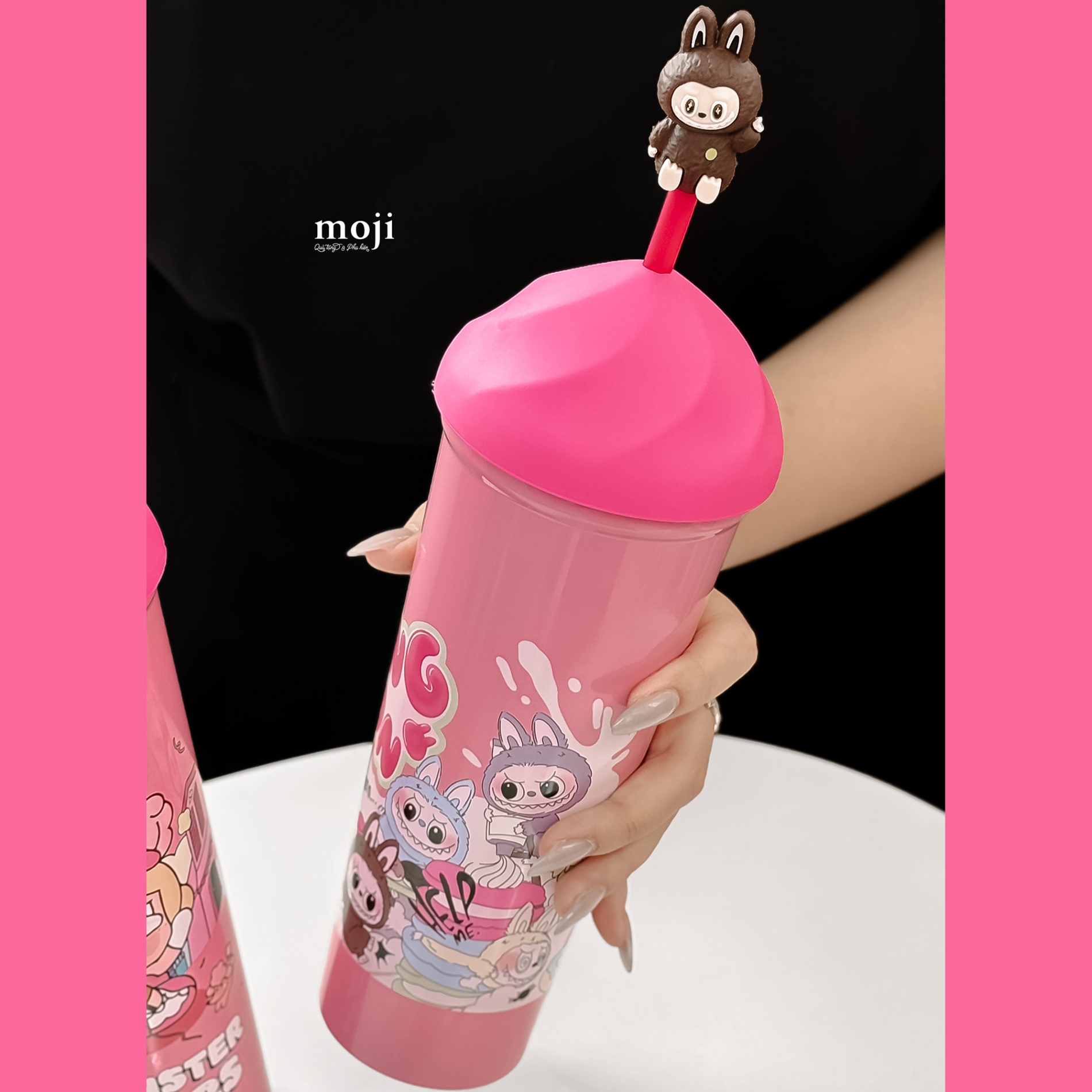 Ly cốc inox unoff Labubu exciting macaron 750ml