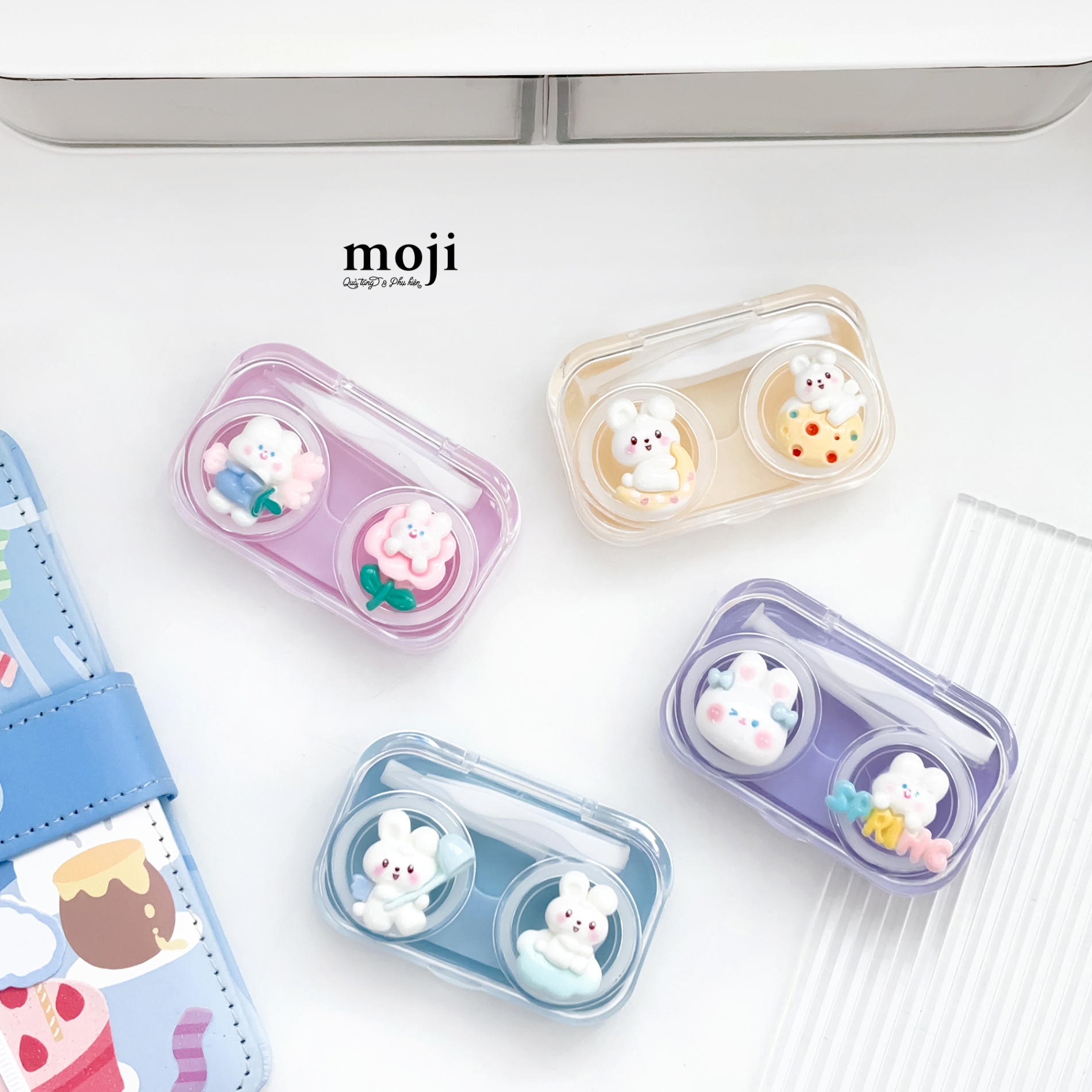 Hộp đựng lens Rabbit happy time má hồng
