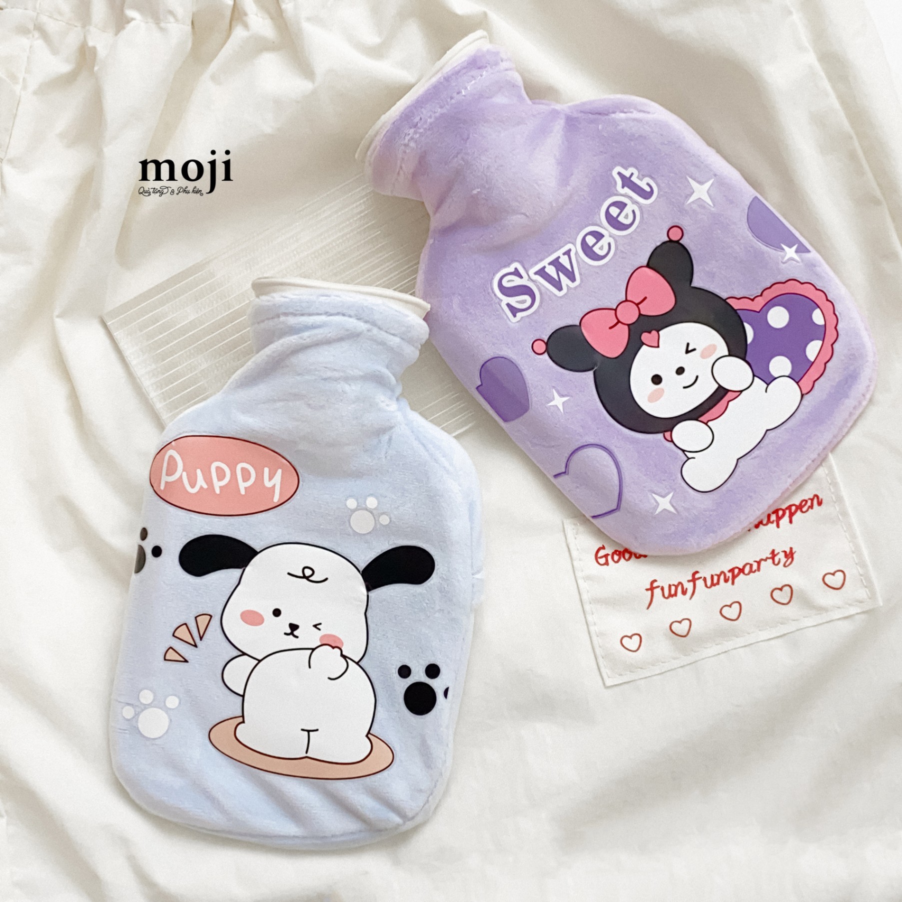 Túi chườm giữ nhiệt bọc vải Cute animal sweet heart paw 12x19