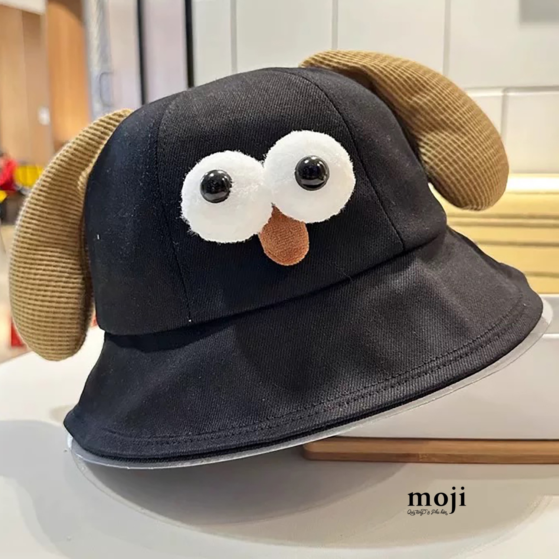 Mũ nón bucket Funny vibes dog big eyes có tai