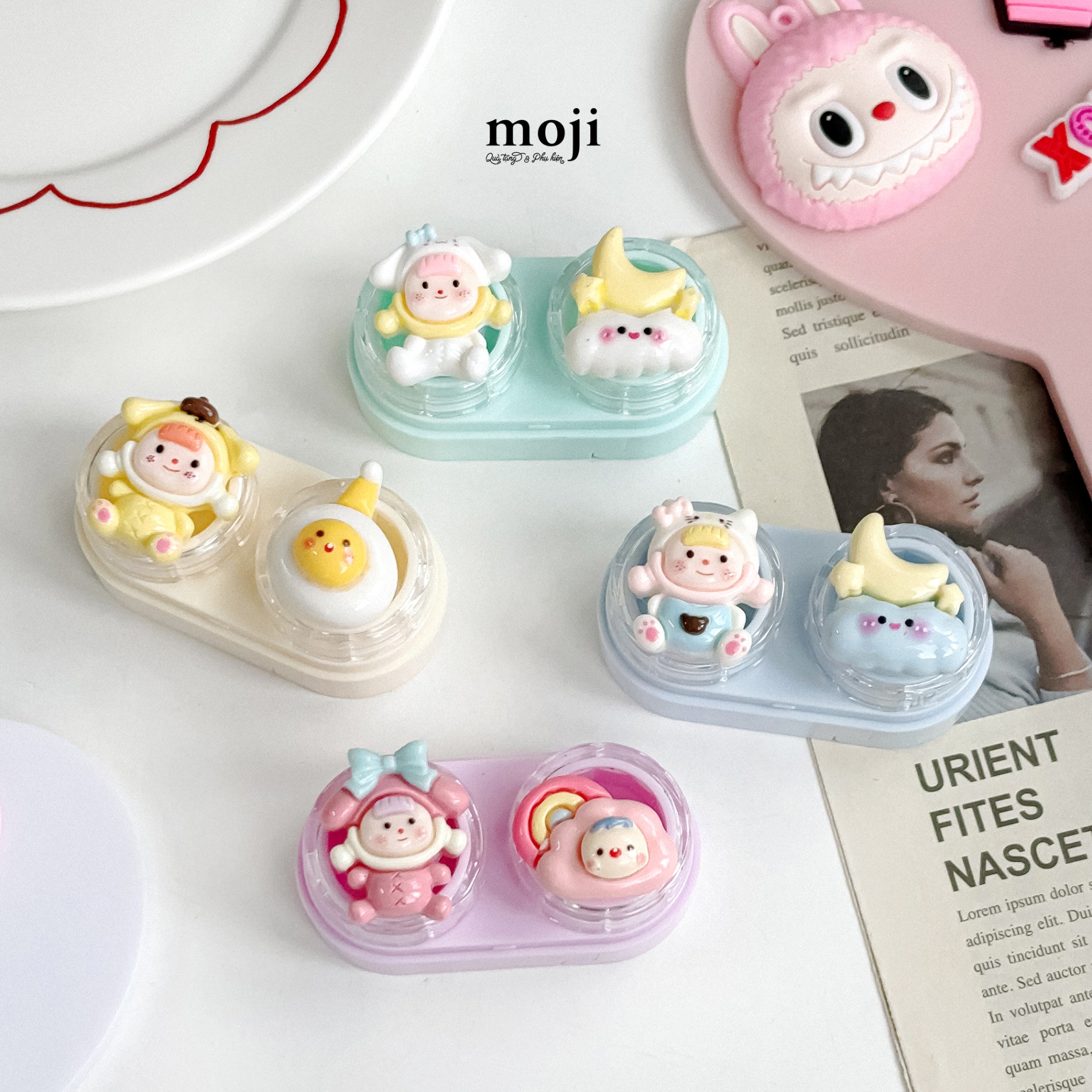 Hộp đựng lens Little girl cosplay Sanrio family cute things