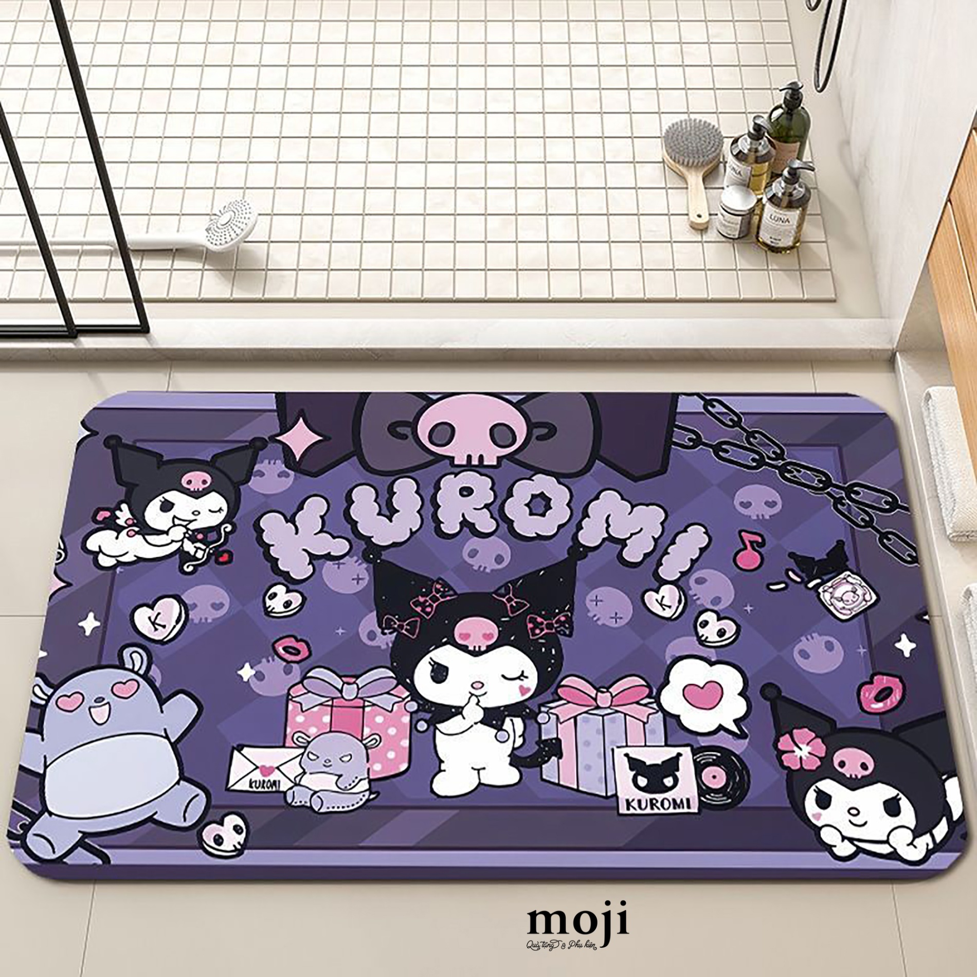 Thảm đa năng Sanrio family Kuromi and friend gift box 40x60