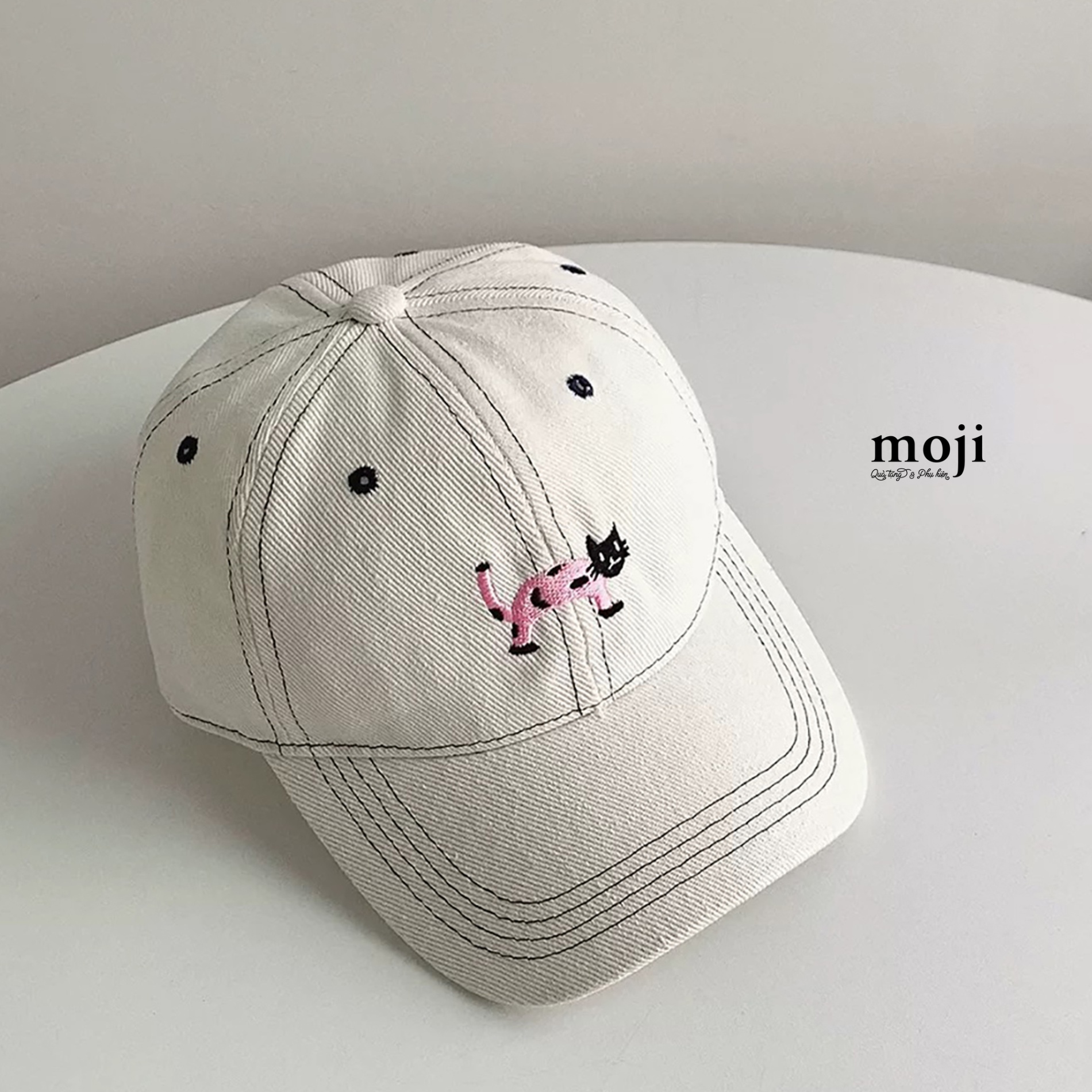 Mũ nón lưỡi trai Black and pink cat