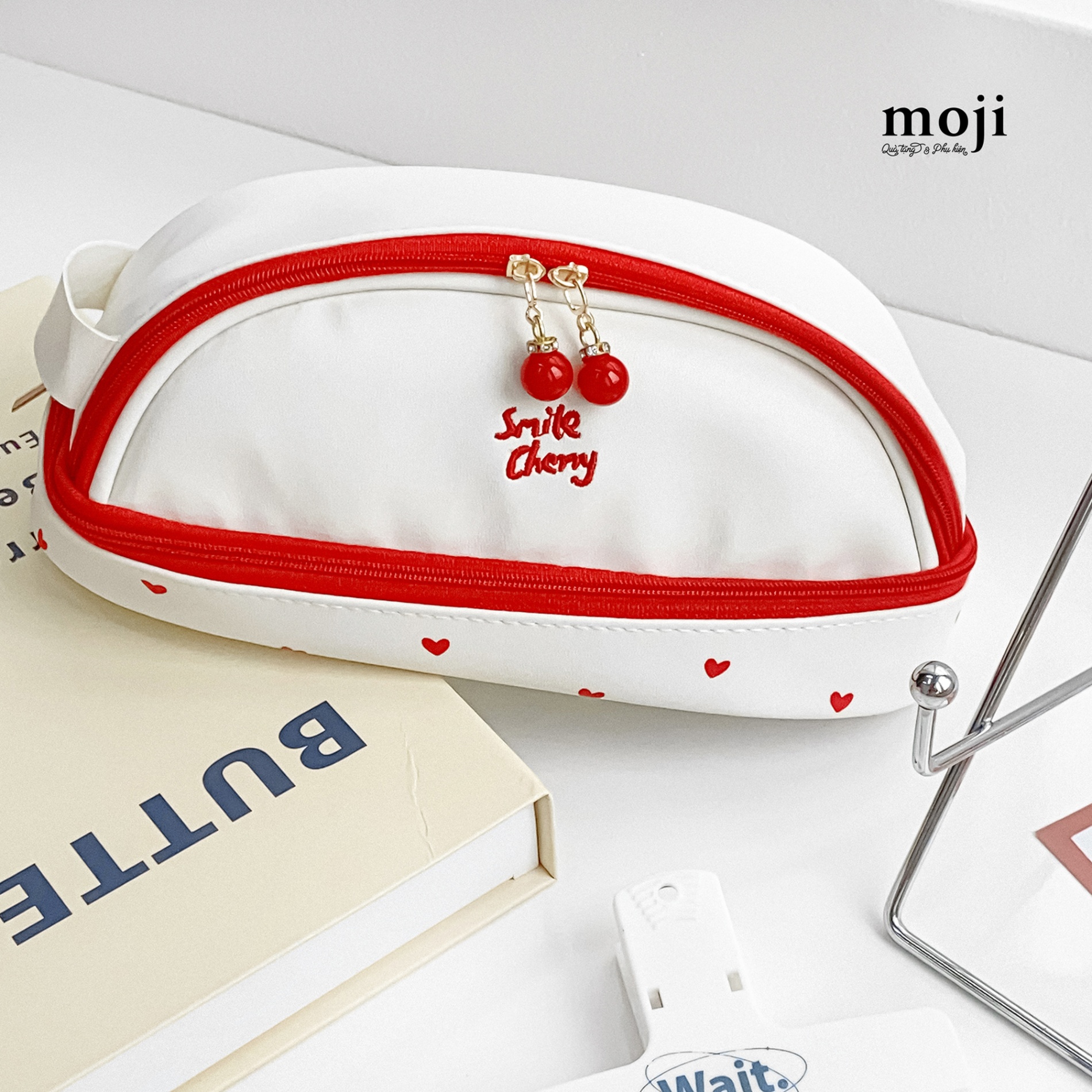 Hộp bút lớn Candy bear face bow nơ 6x11x22