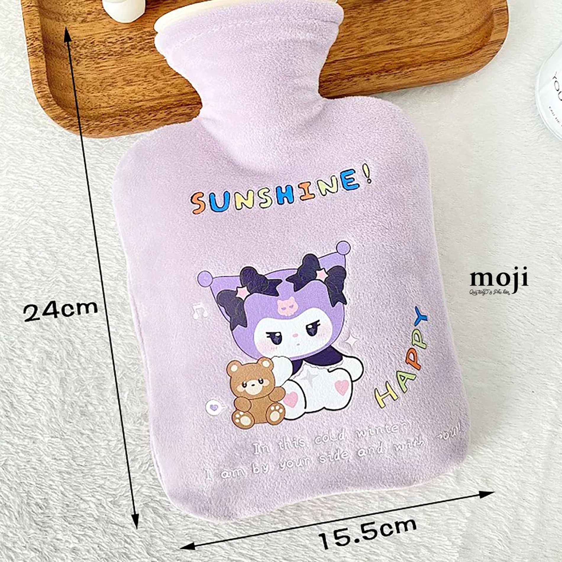 Túi chườm giữ nhiệt bọc vải Sanrio family Kuromi happy sunshine 15x24
