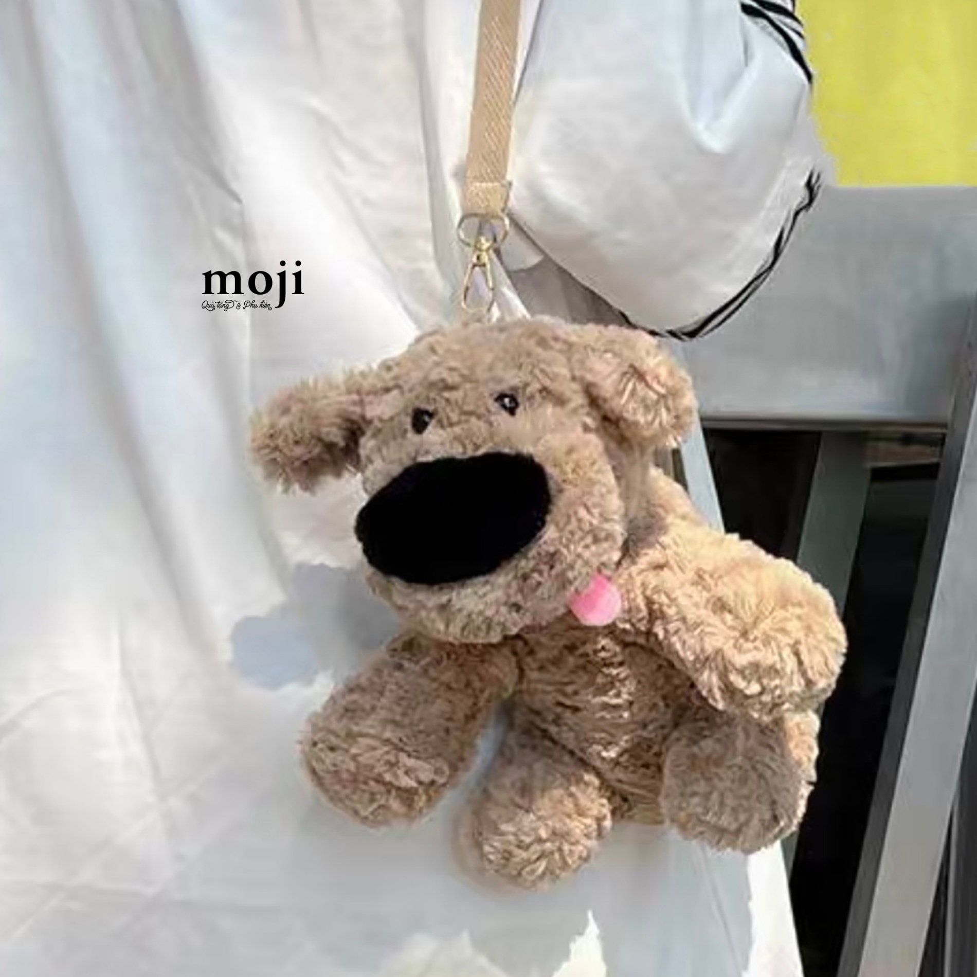Túi đeo gấu bông Cute dog mũi nổi 20x27