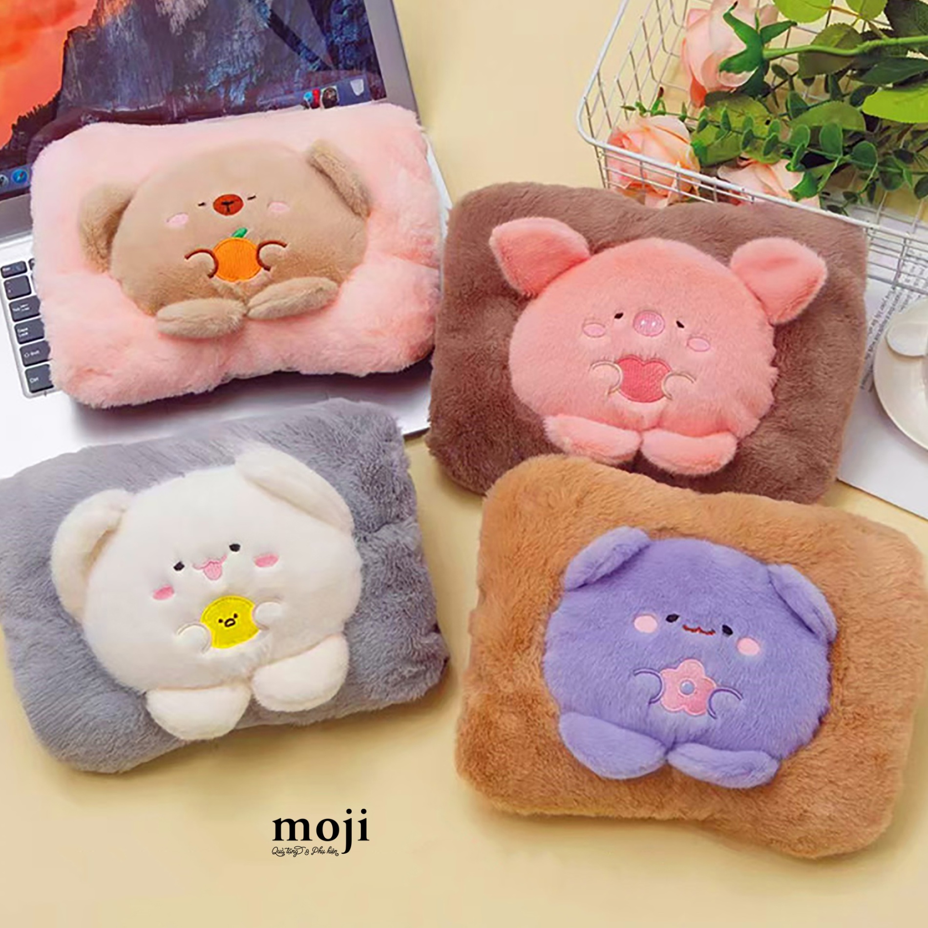 Gối sưởi Cute animal little things có tai sạc điện 18x26