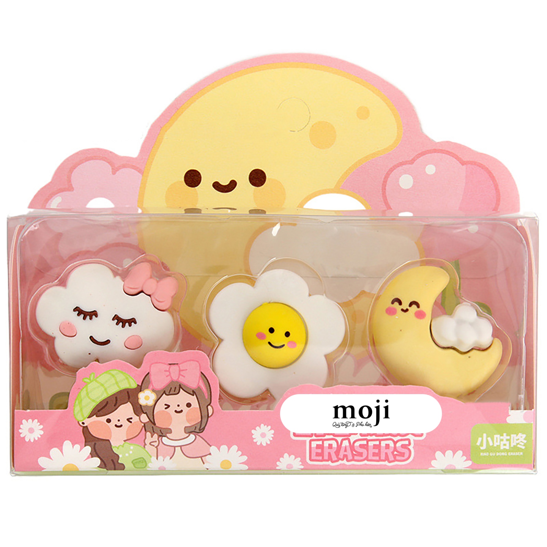 Cục tẩy gôm Sun moon flower đám mây set3