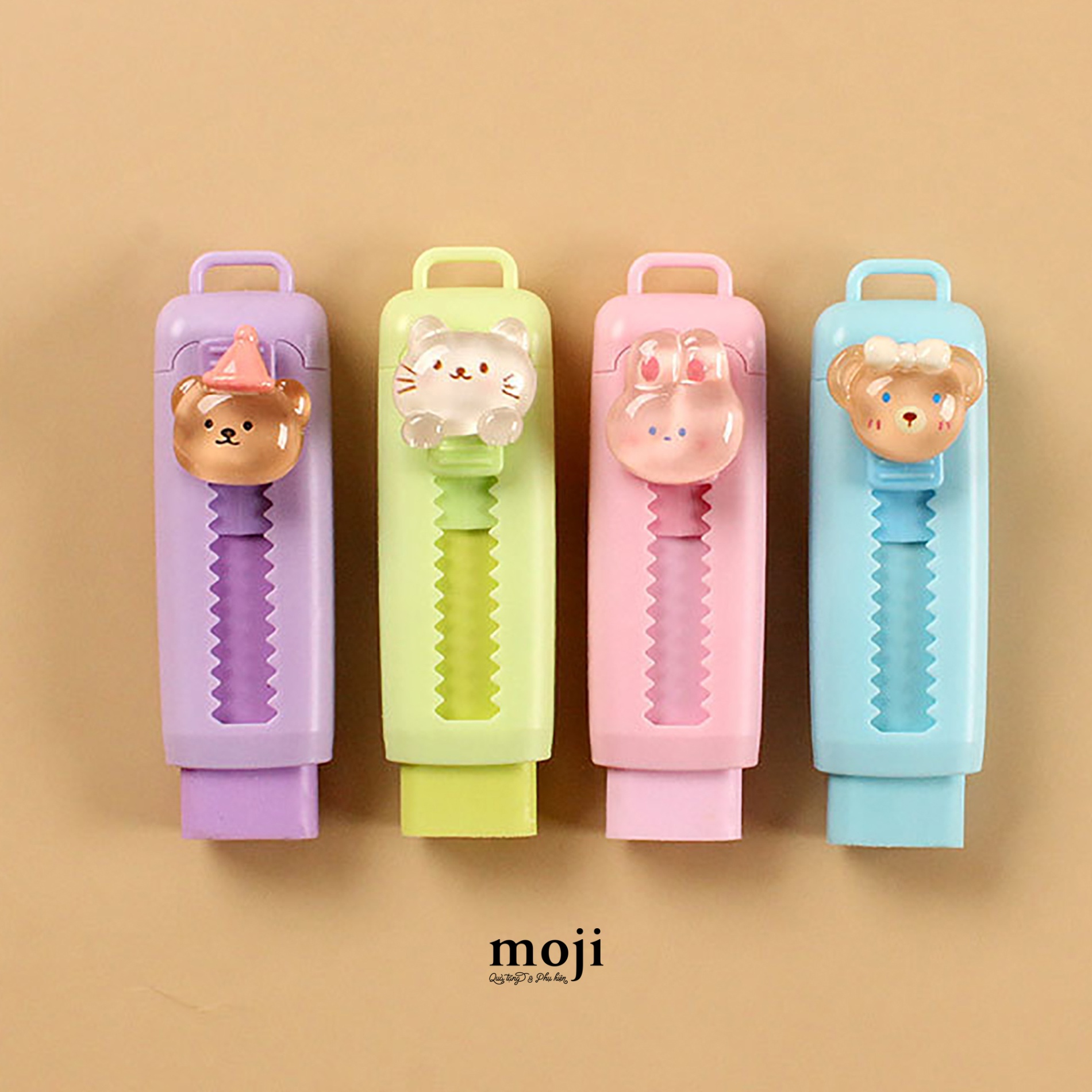 Cục tẩy gôm Baby bear cat rabbit face kèm phụ kiện