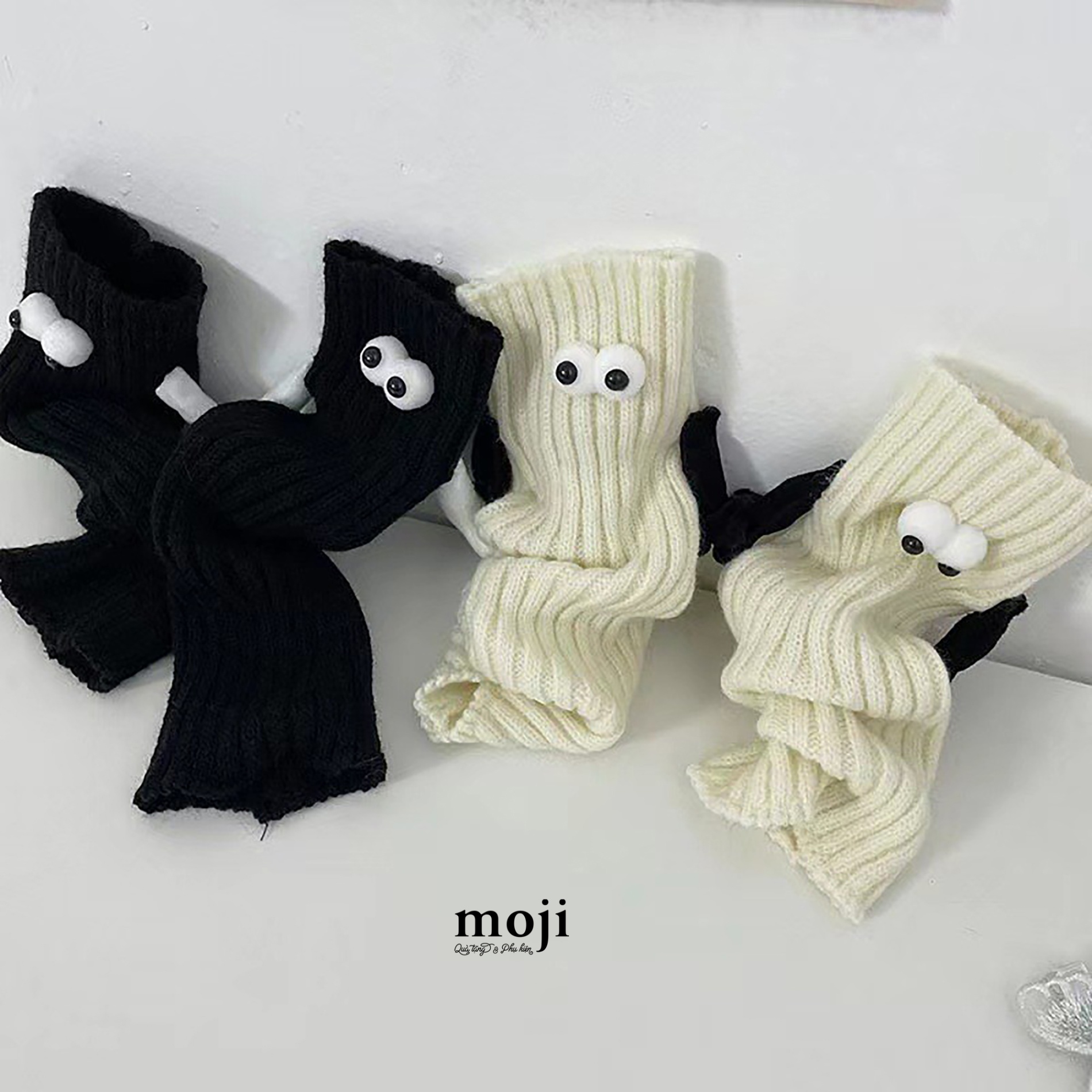 Tất vớ ống chân nam châm Funny vibes big eyes gân sọc