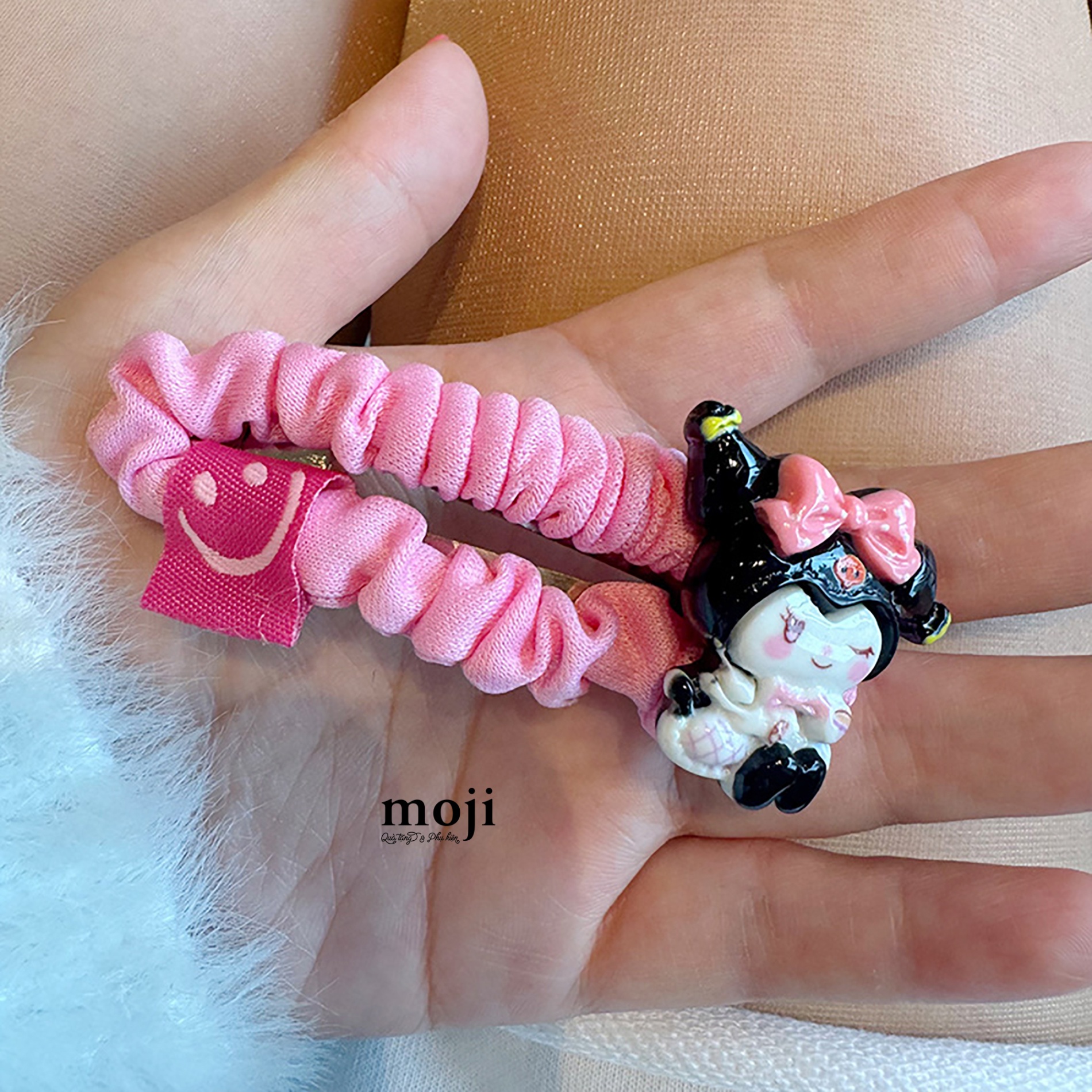 Kẹp tóc MJ Sanrio family Kuromi bow nơ