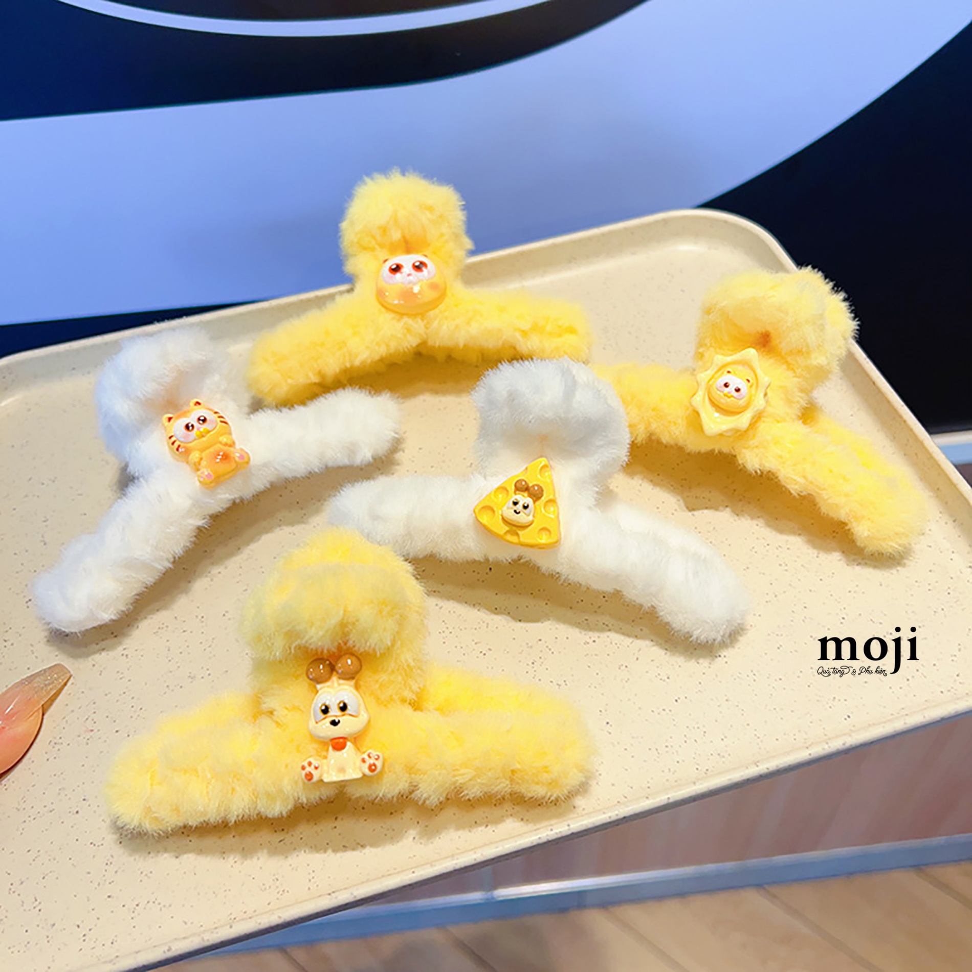 Kẹp tóc càng cua lông xù Cute animal sweet food