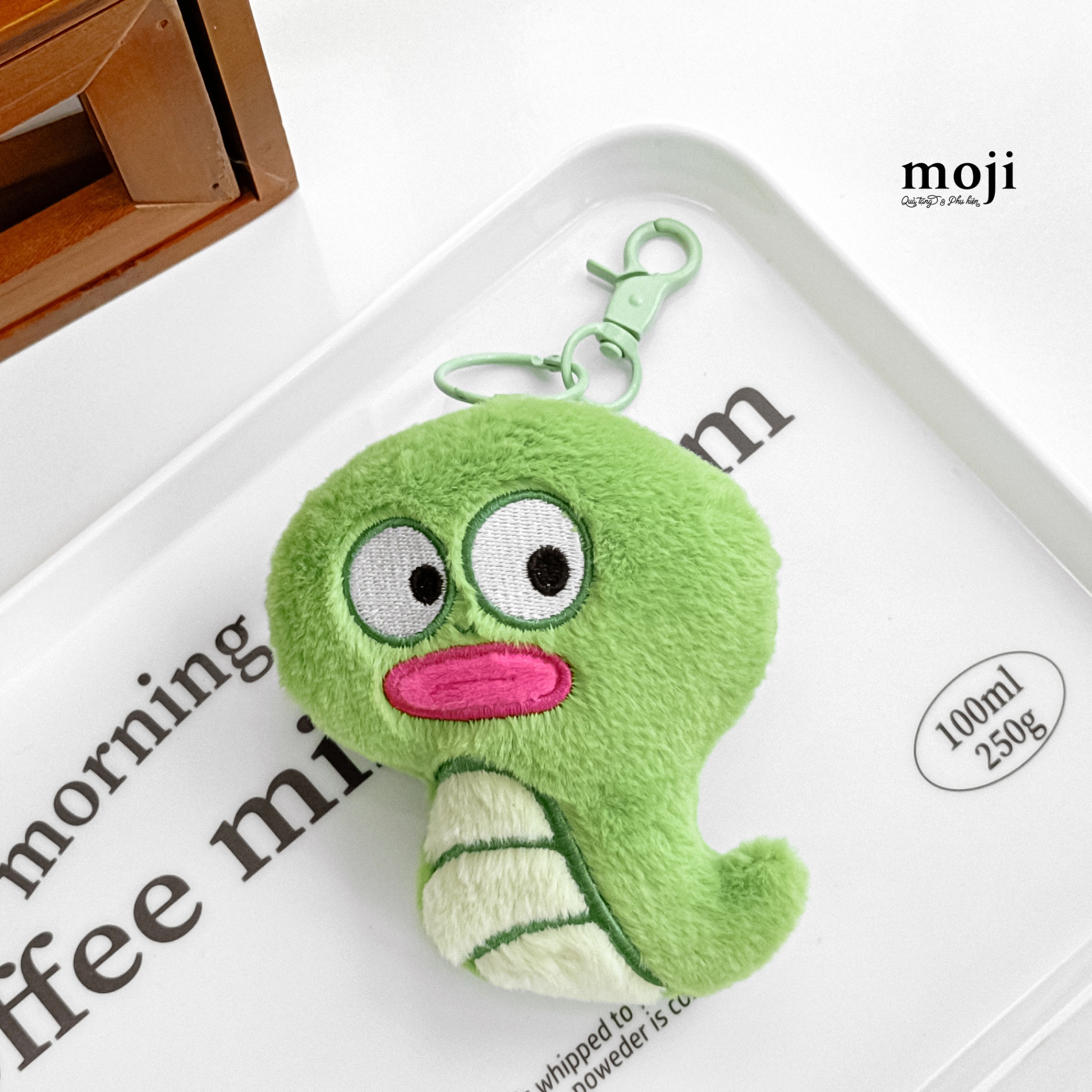 Móc khóa nhồi bông Rắn cute snake funny vibes big eyes môi dày có tiếng