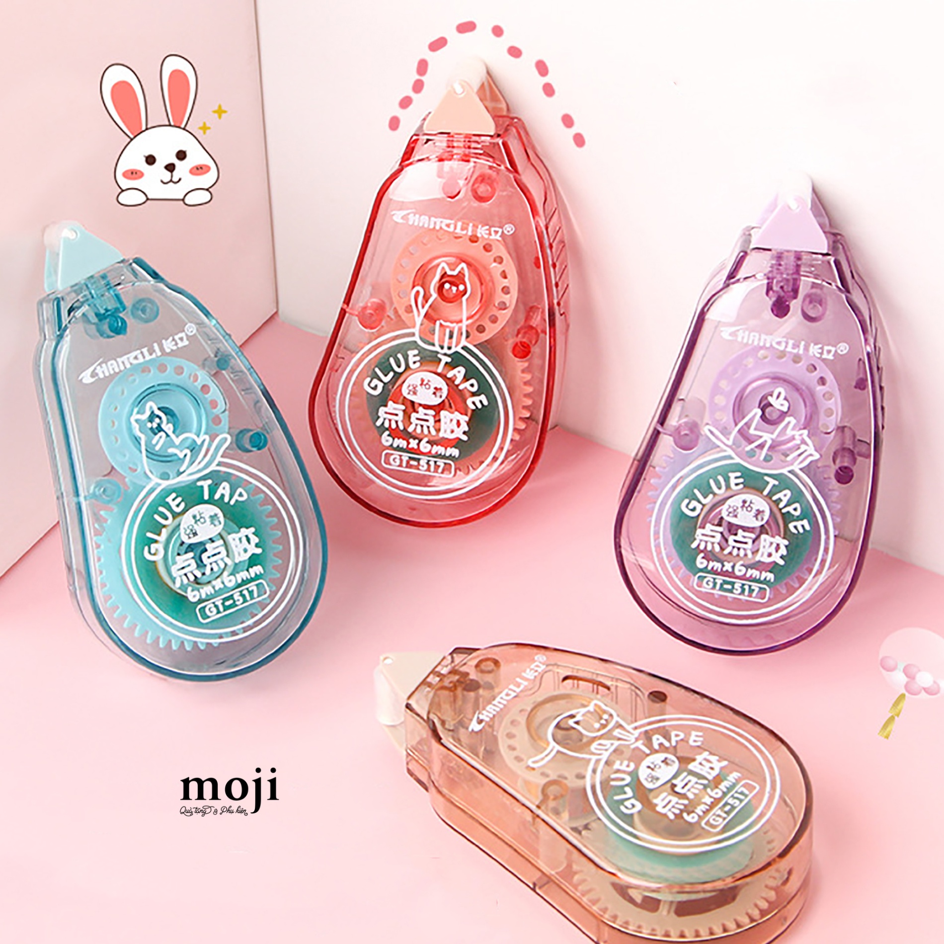 Băng dính hai mặt Cute cat viền trắng