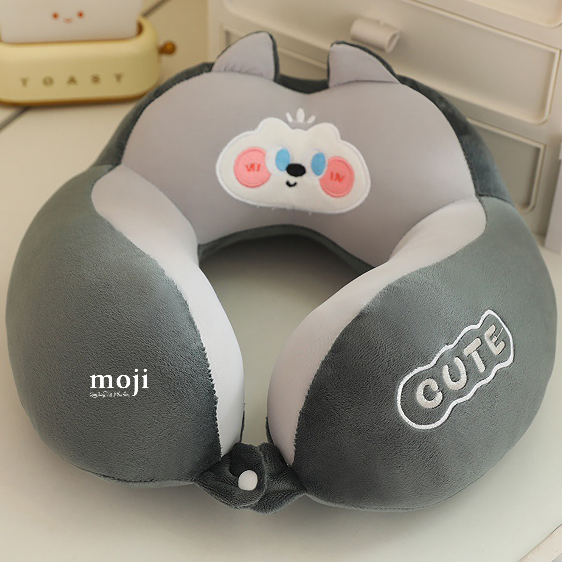 Gấu bông chữ U Cute animal face phối màu có tai nhỏ