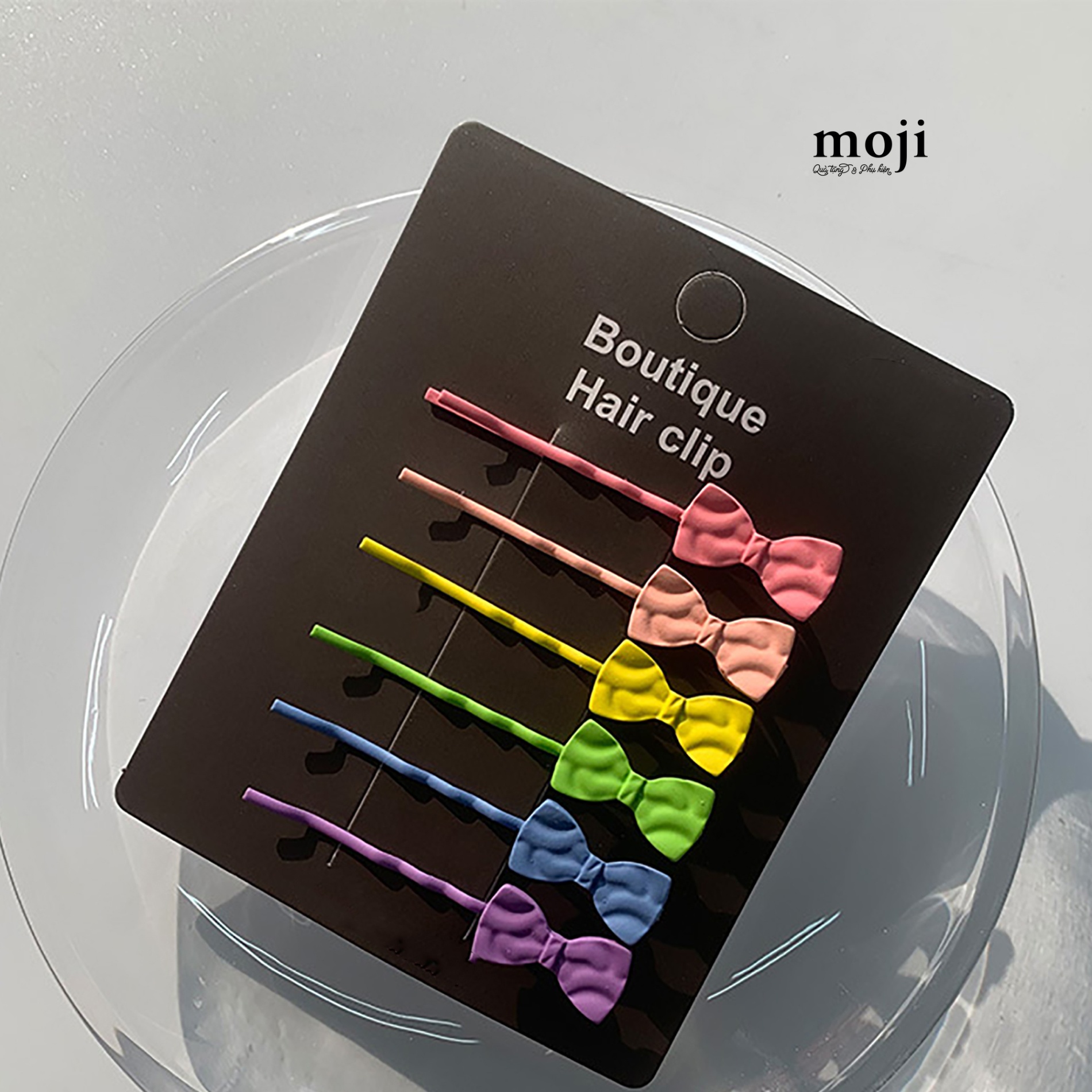 Kẹp tóc kẹp tăm Bow nơ màu sắc set6