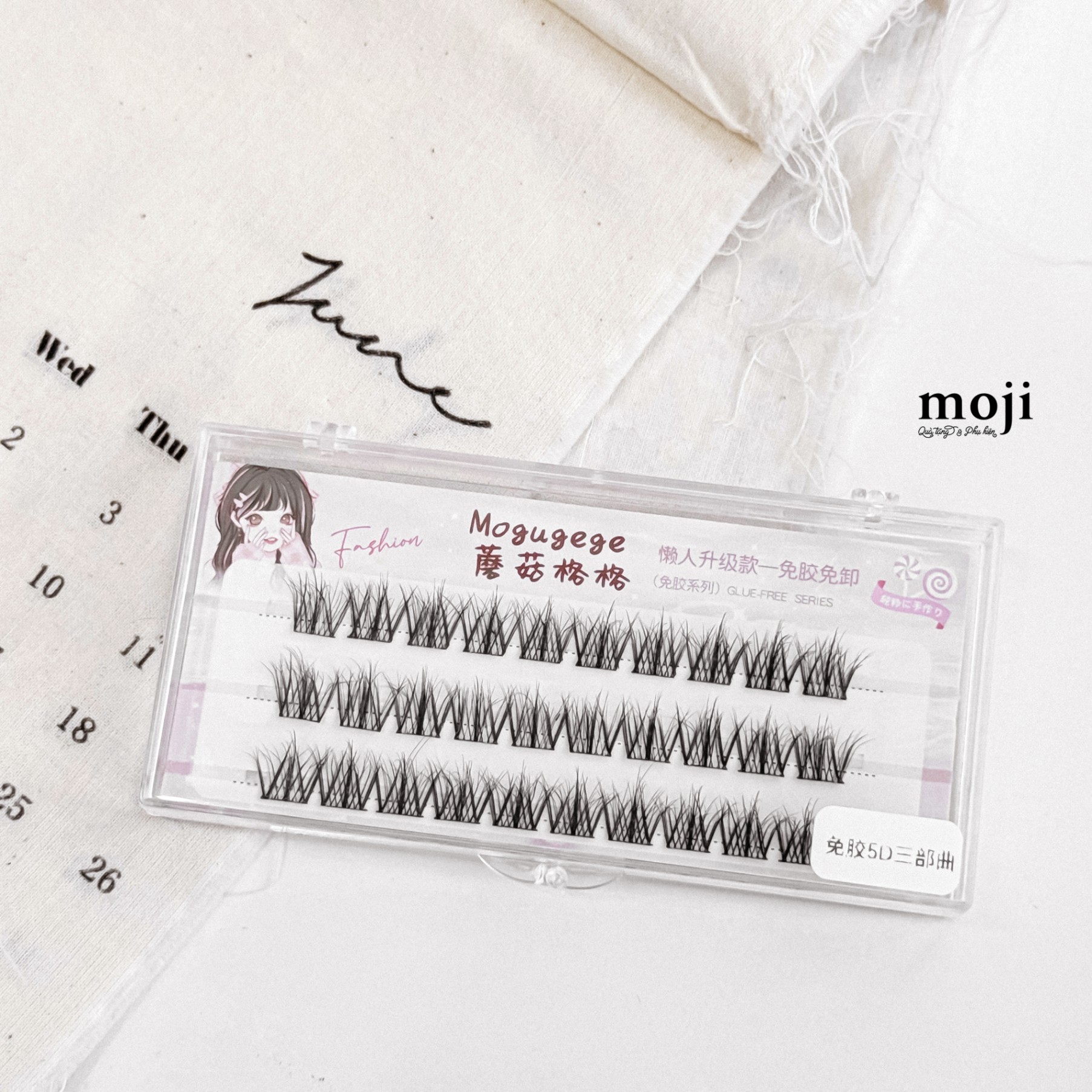 Mi giả trang điểm dạng chùm Glass đuôi cong set30