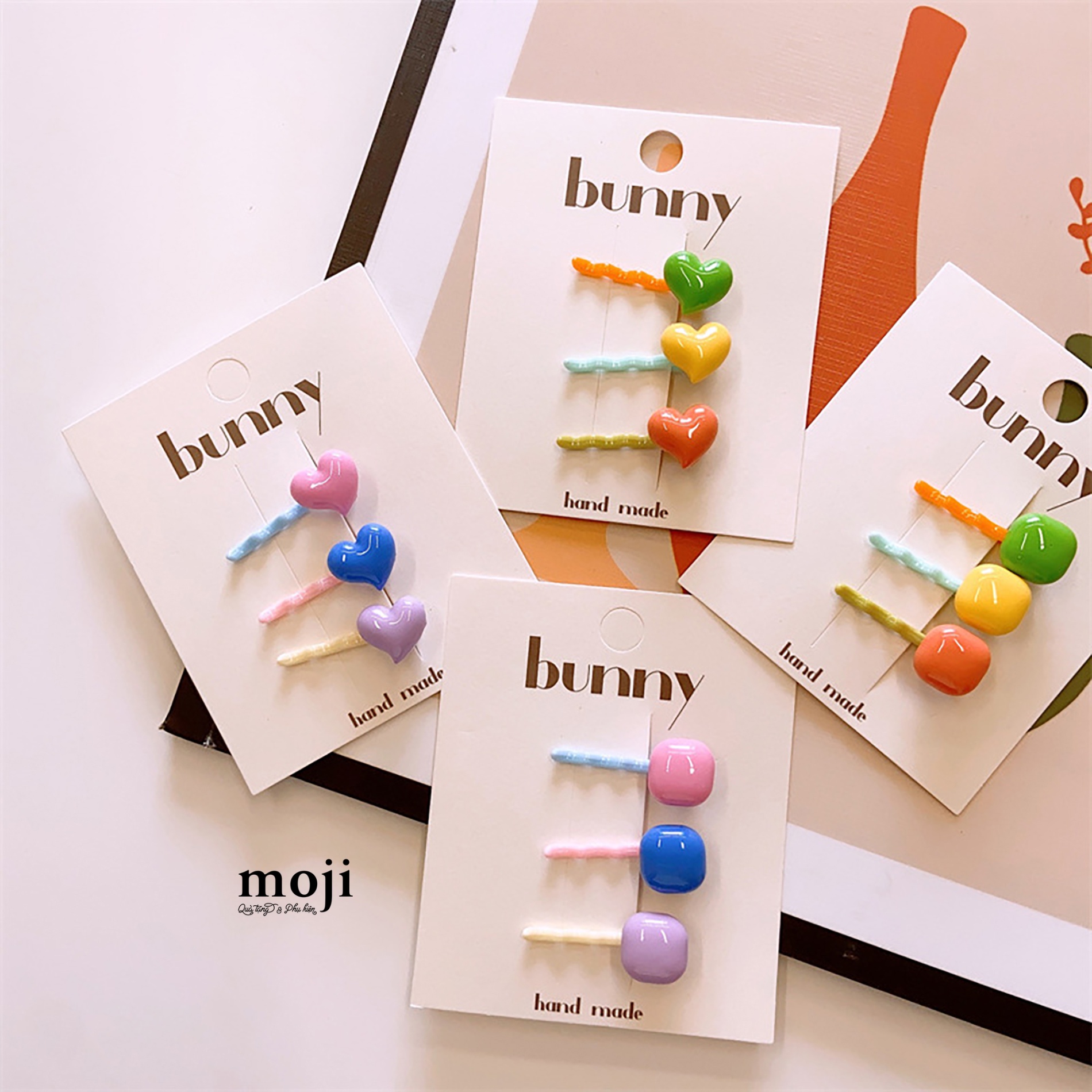 Kẹp tóc kẹp tăm Hình vuông màu sắc set3