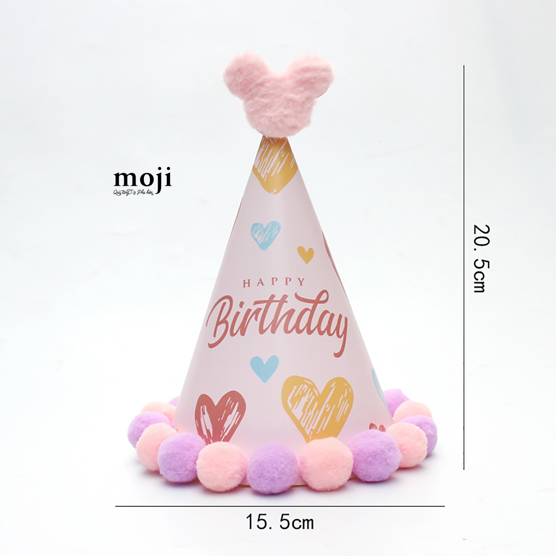 Mũ nón trang trí party Happy birthday Mickey Mouse face star heart cục bông
