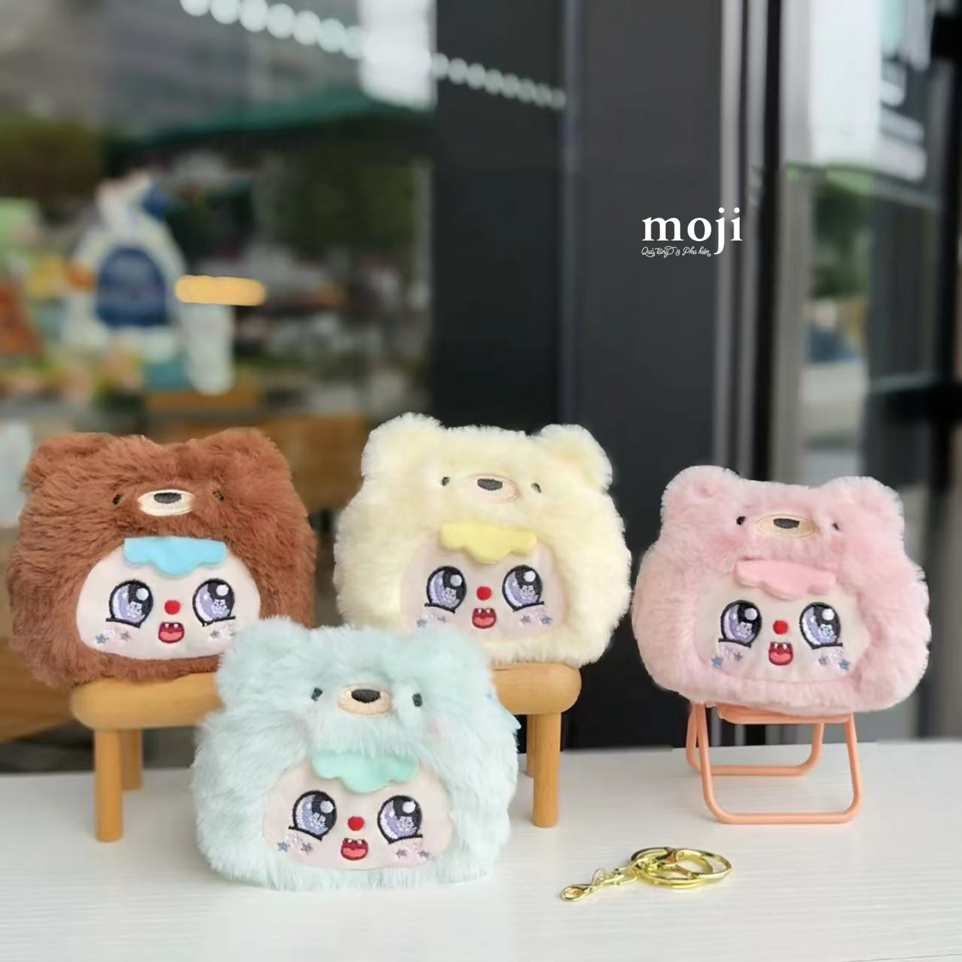 Túi ví đa năng Baby cosplay bear face má ngôi sao 10x12