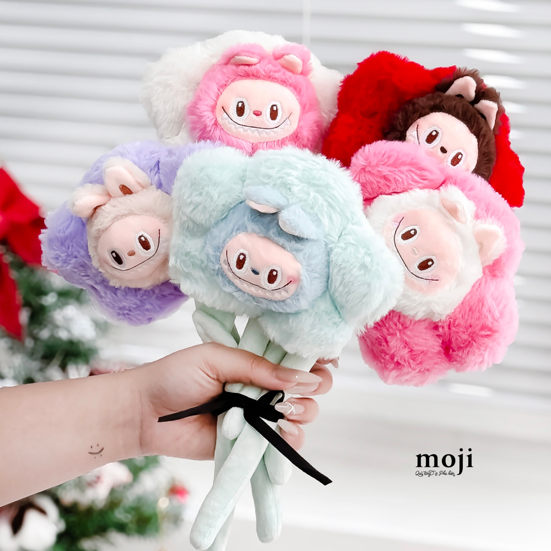 Hoa gấu bông lẻ unoff Labubu face 30cm