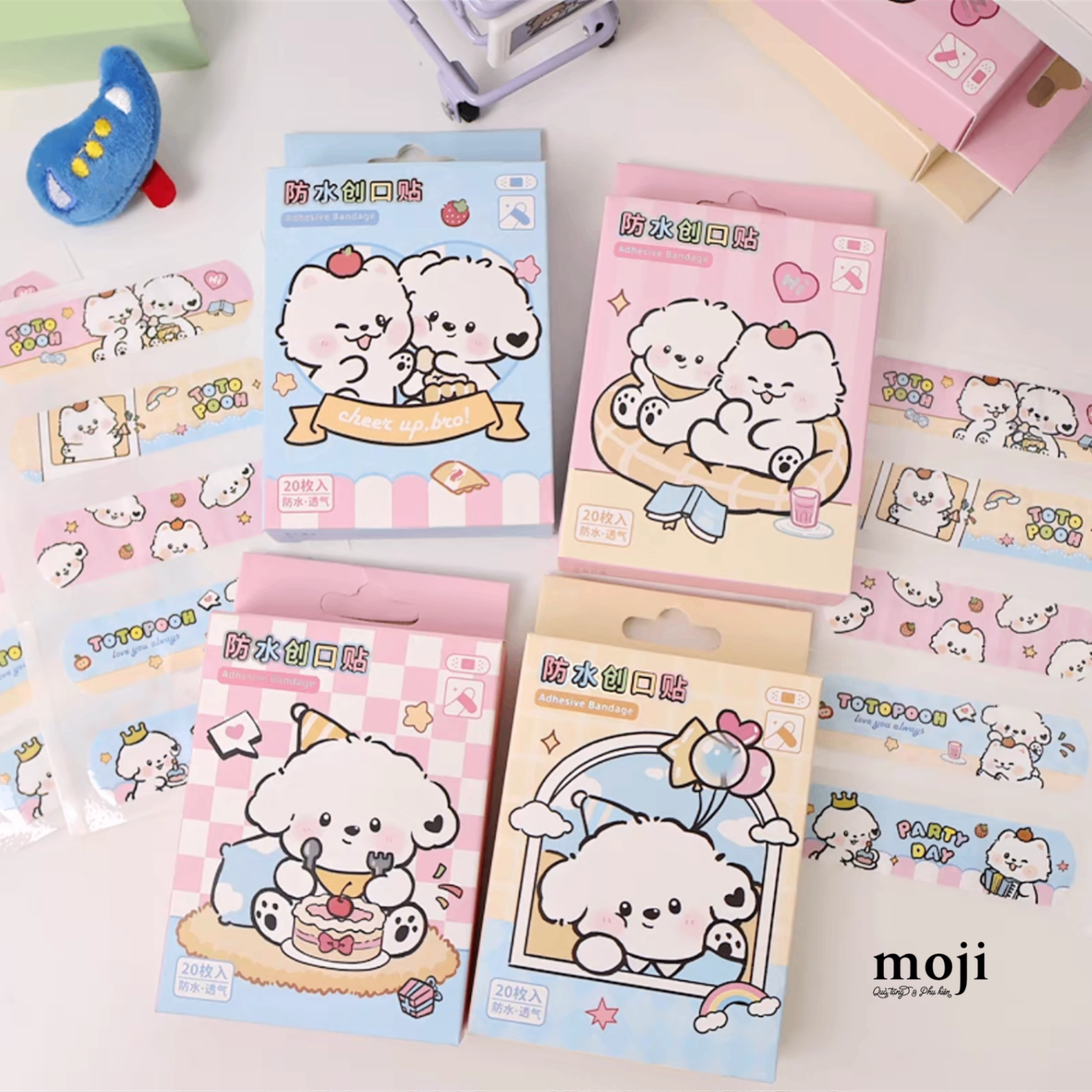 Băng dán cá nhân hộp Cute dog happy time set20