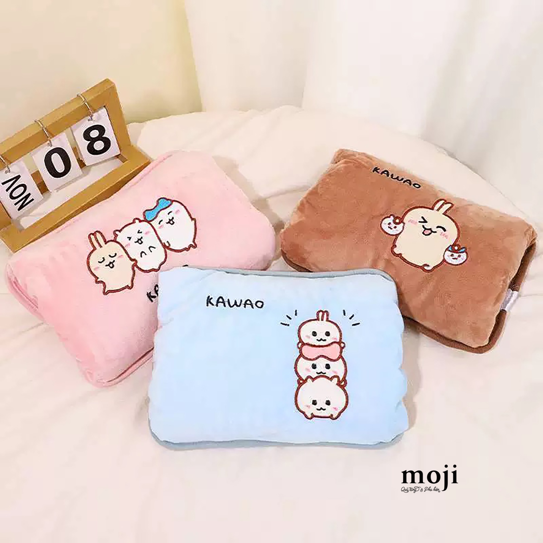 Gối sưởi Chiikawa kawao nền màu sạc điện 18x26