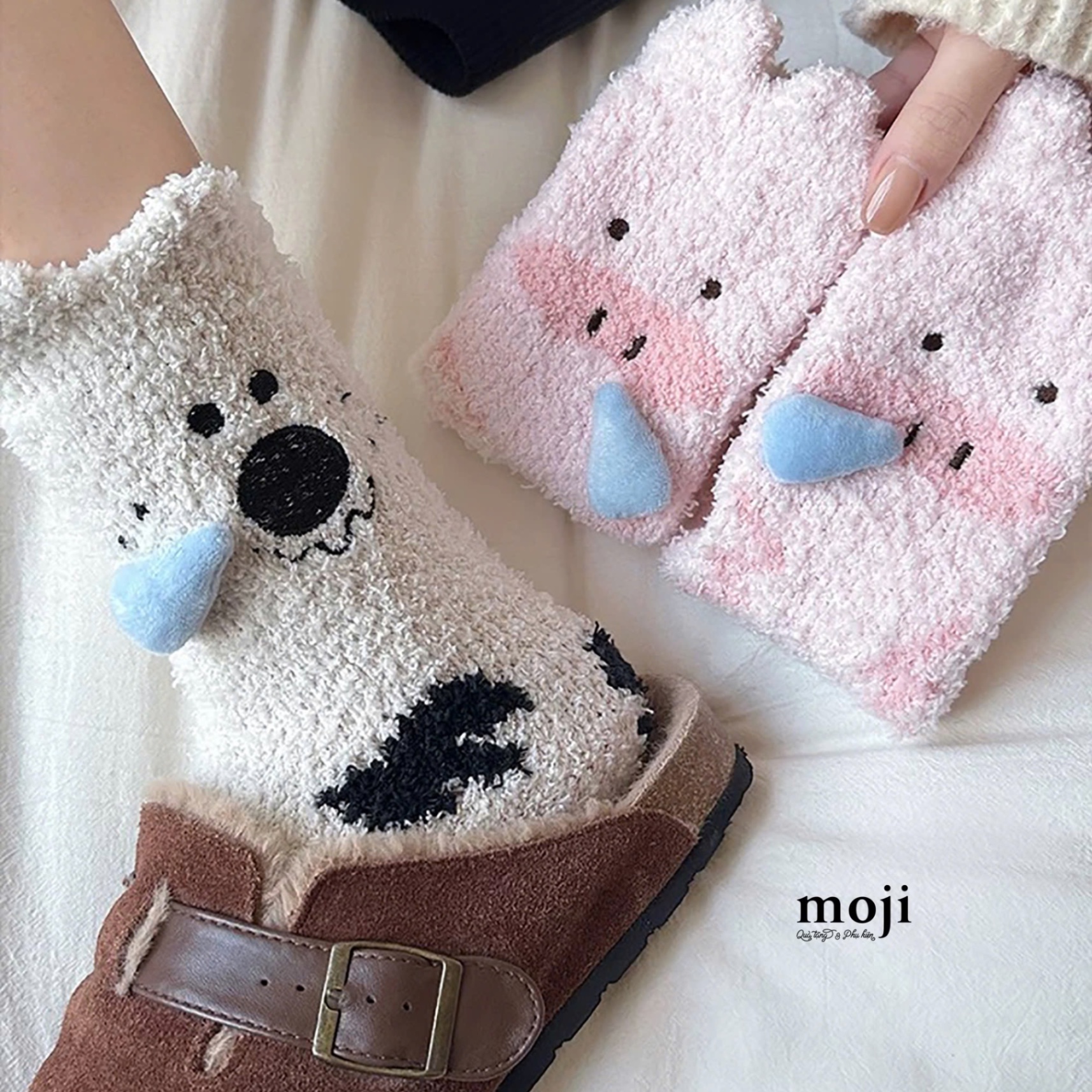 Tất vớ cổ cao lông xù Koala bear pig chảy nước mũi