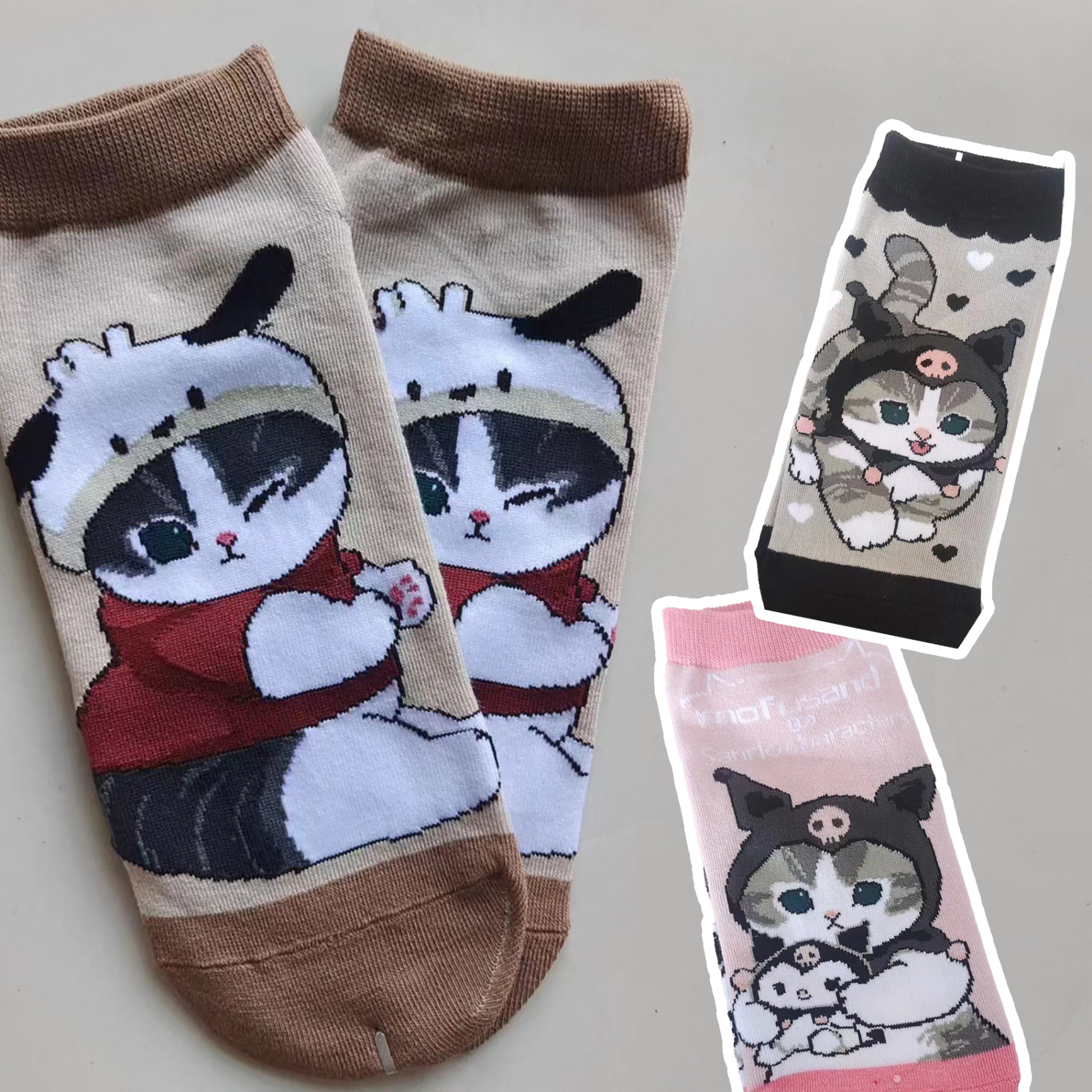 Tất vớ cổ ngắn Mofusand cat cosplay Sanrio family