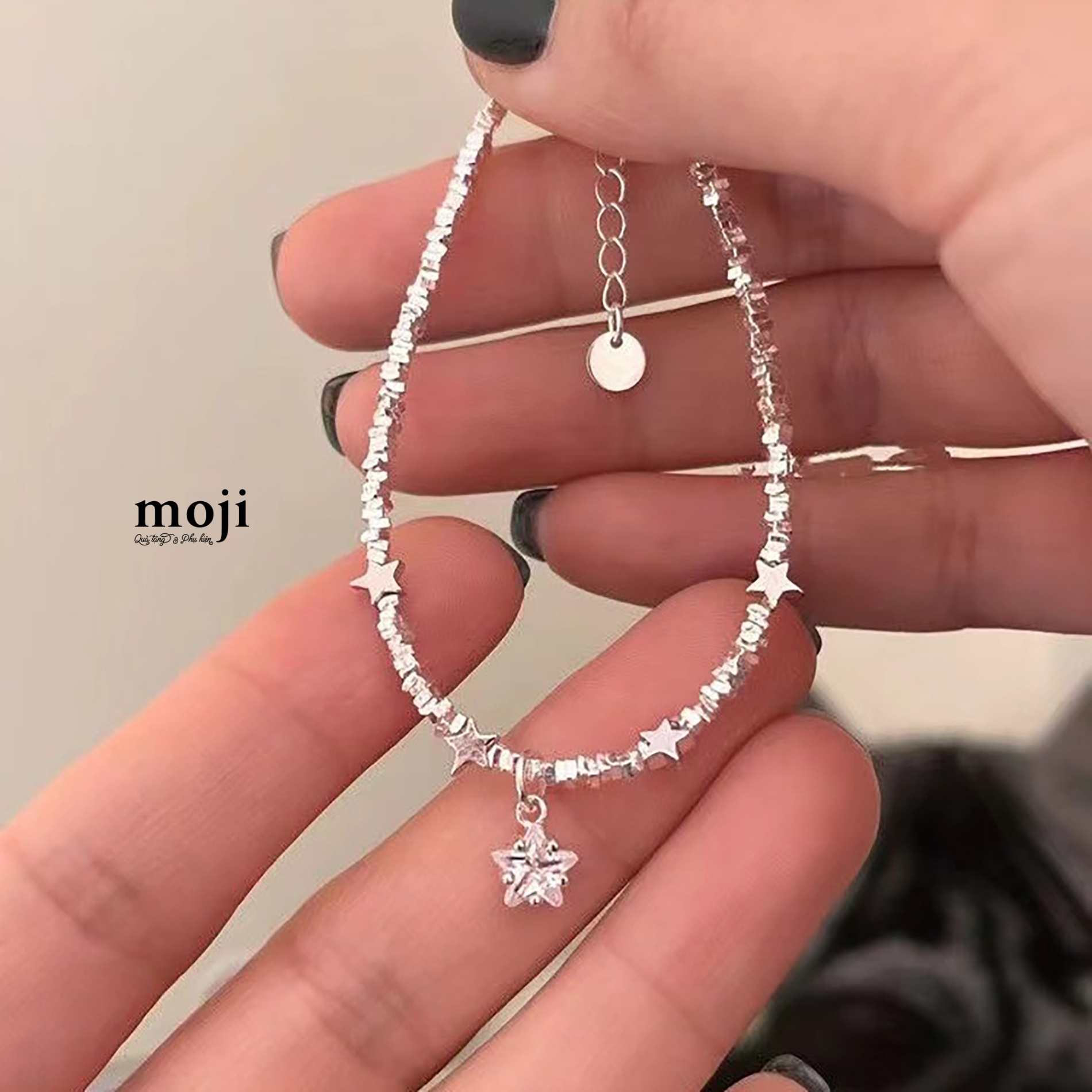 Vòng tay mạ bạc Ngôi sao khối vuông