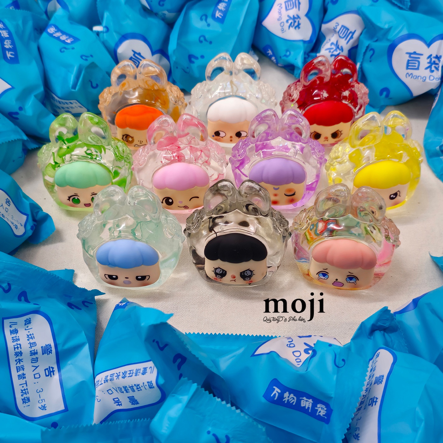 Blindbox túi mù Moi nước thỏ biểu cảm 7x8x10