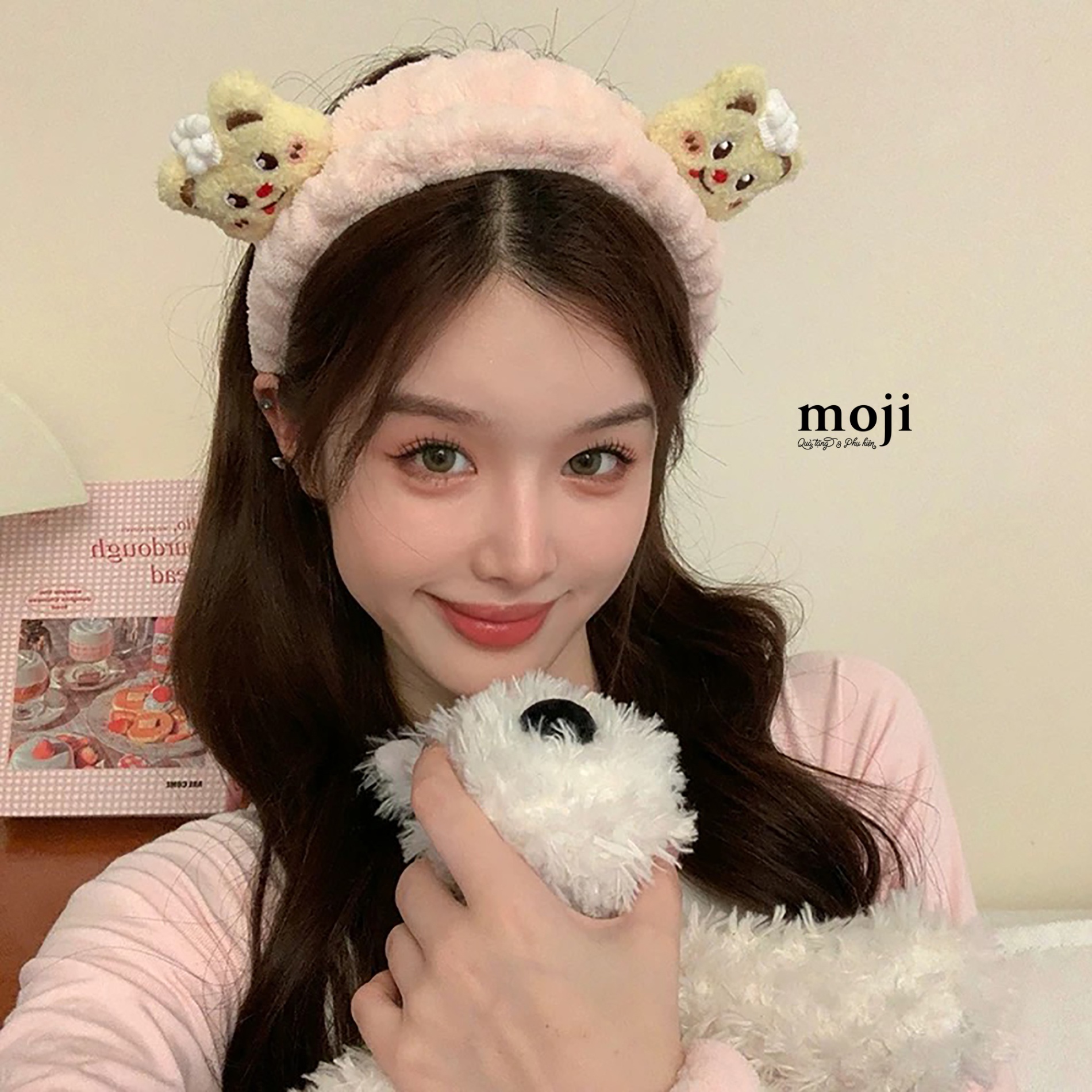 Băng đô make up Double butter bear face