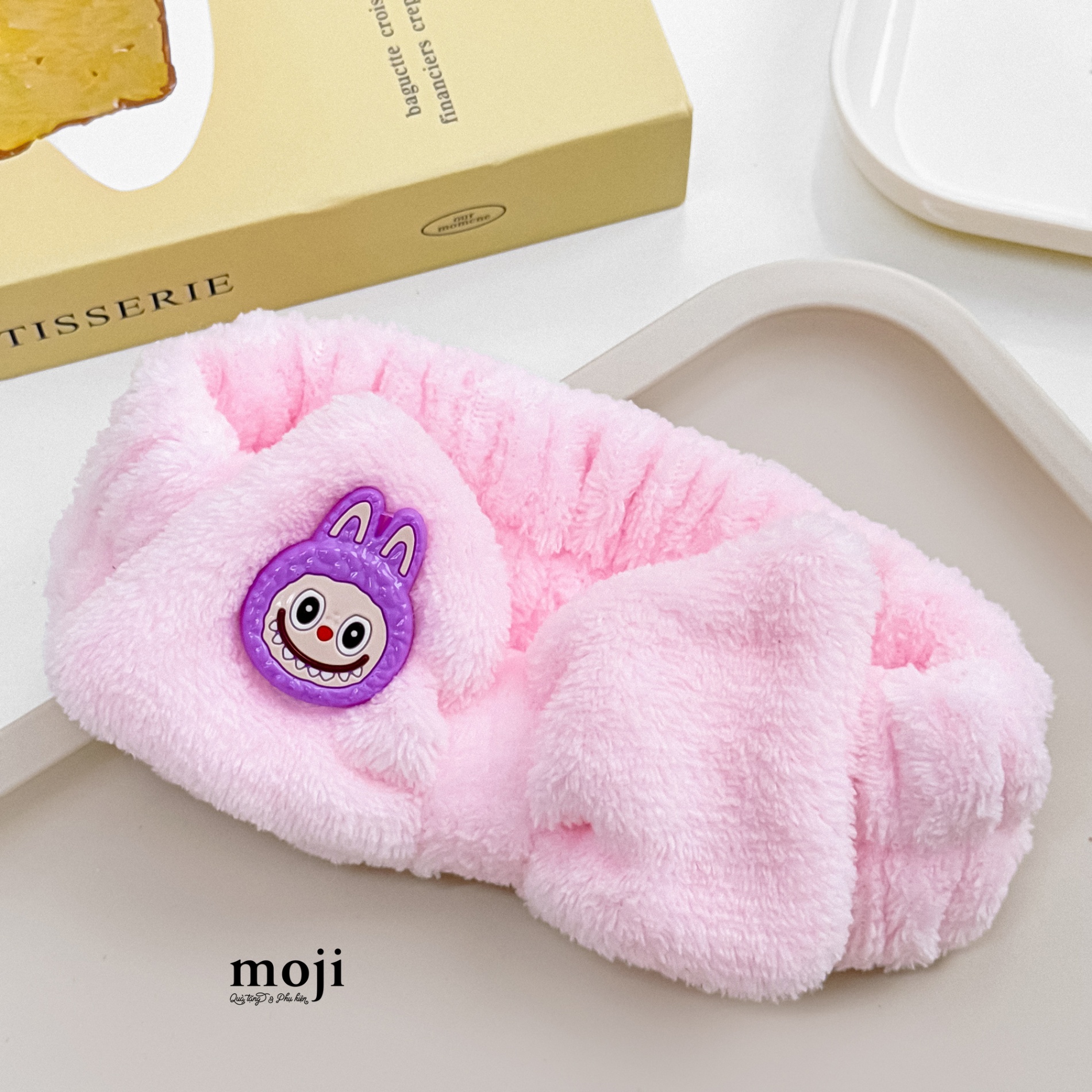 Băng đô make up unoff Labubu face bow nơ lớn