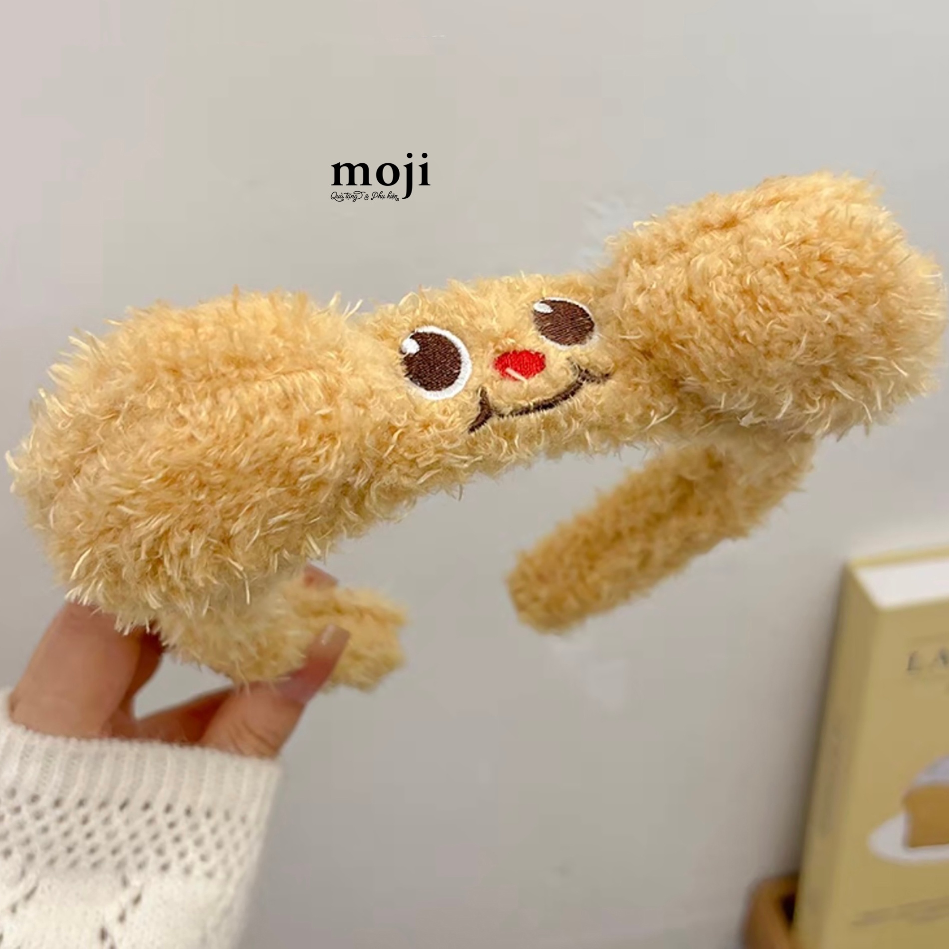Băng đô bờm lông xù Butter bear face có tai