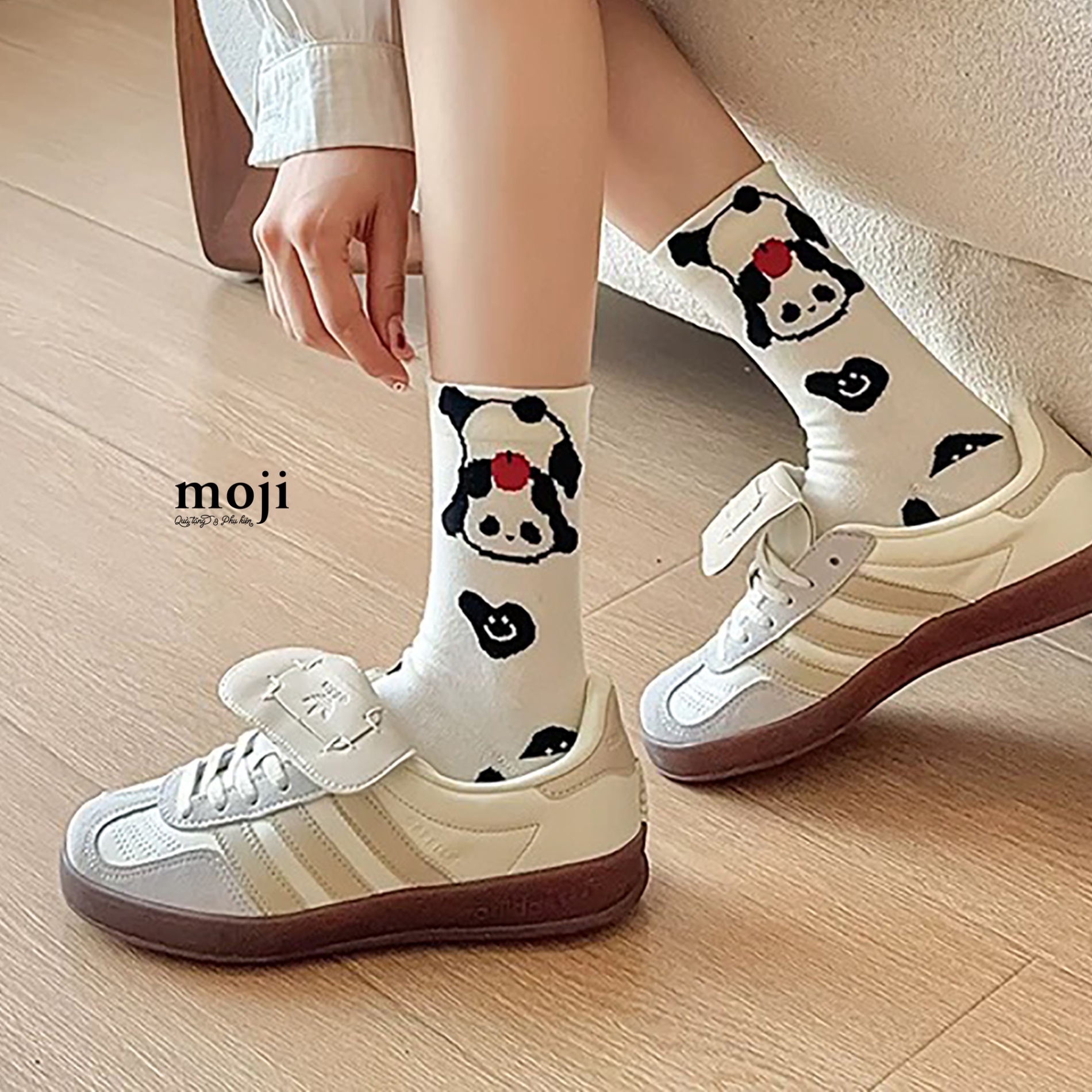Tất vớ cổ cao Gấu trúc Panda bear fruit heart