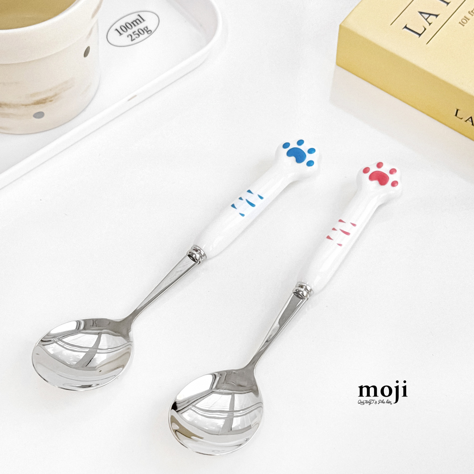 Thìa muỗng inox Cat paw chân mèo màu sắc