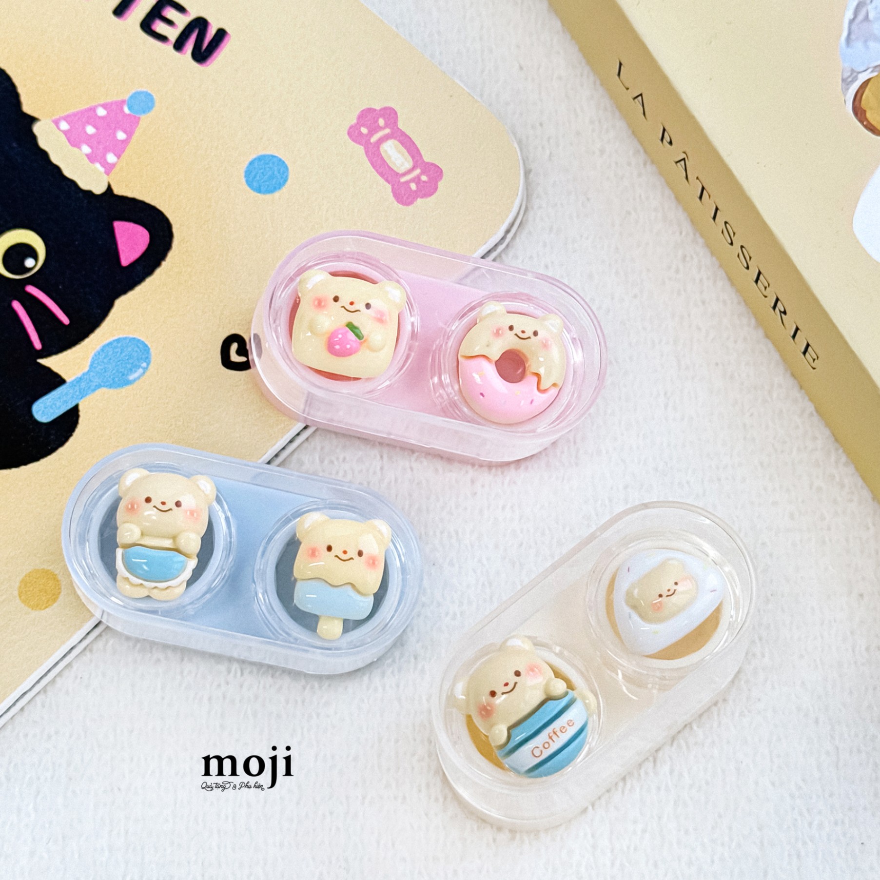 Hộp đựng lens Butter bear sweet má hồng