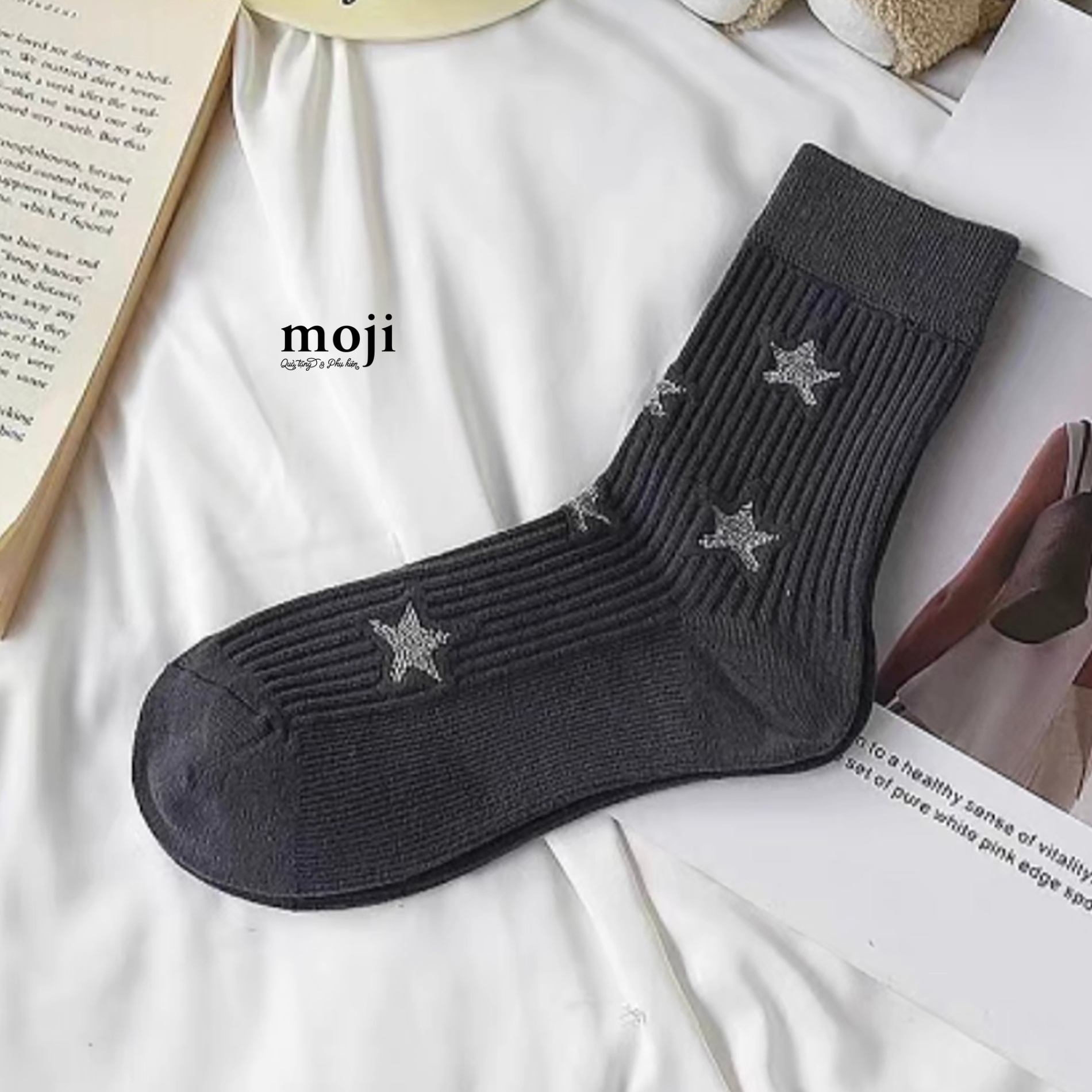 Tất vớ cổ cao Star ngôi sao vân dọc