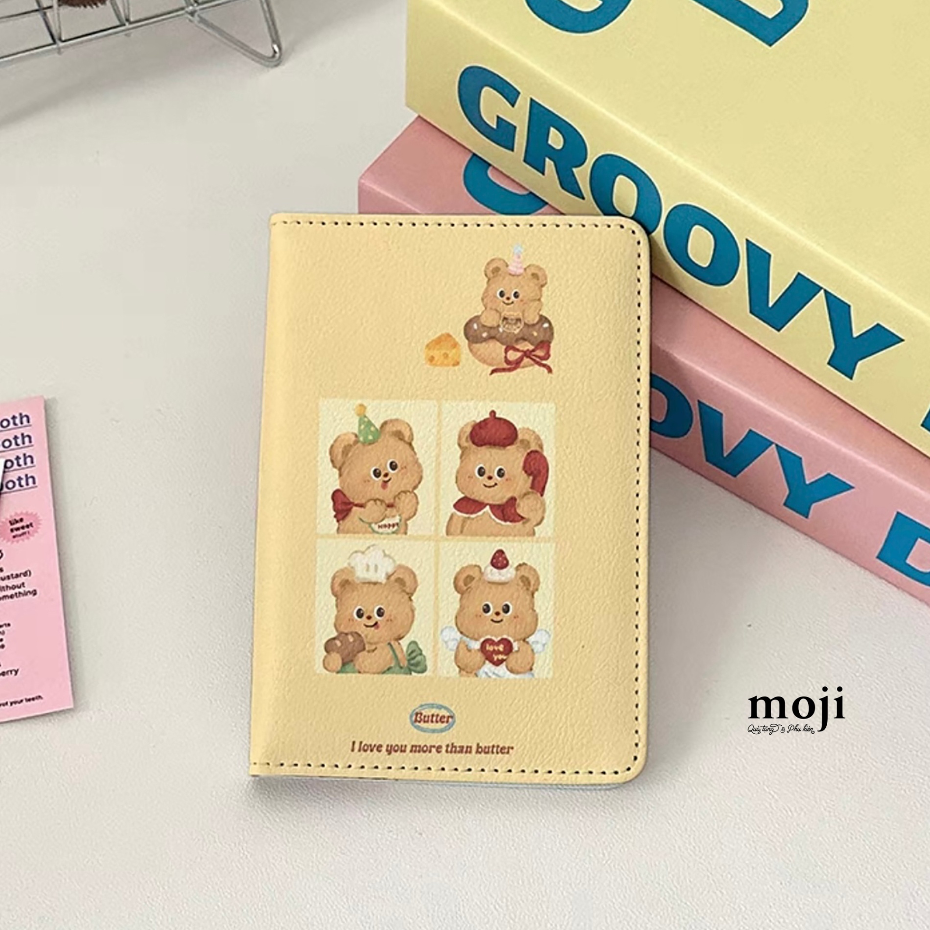 Passport bọc hộ chiếu Butter bear I love you more than butter 10x14