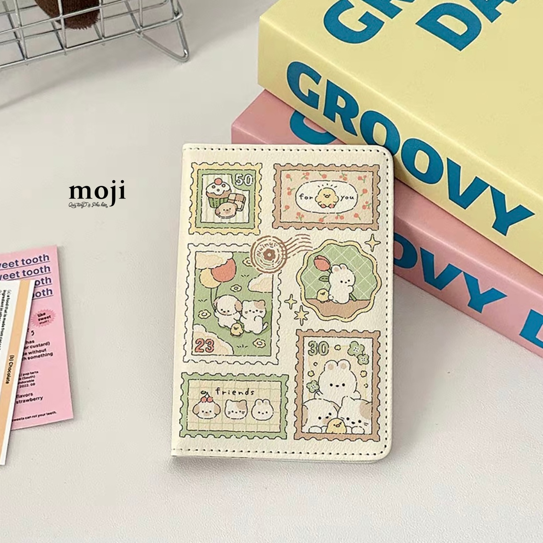 Passport bọc hộ chiếu Cute animal friends stamp con tem 10x14