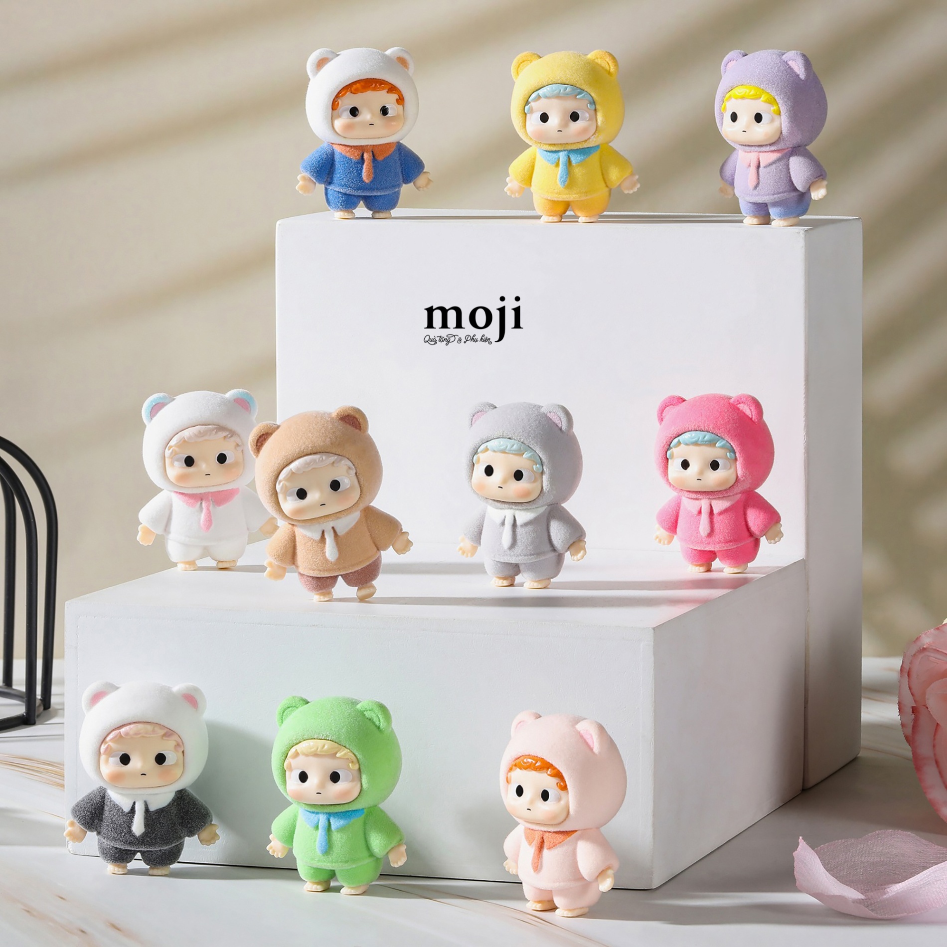 Blindbox túi mù unoff Ozai baby bear cà vạt phủ nhung 4cm