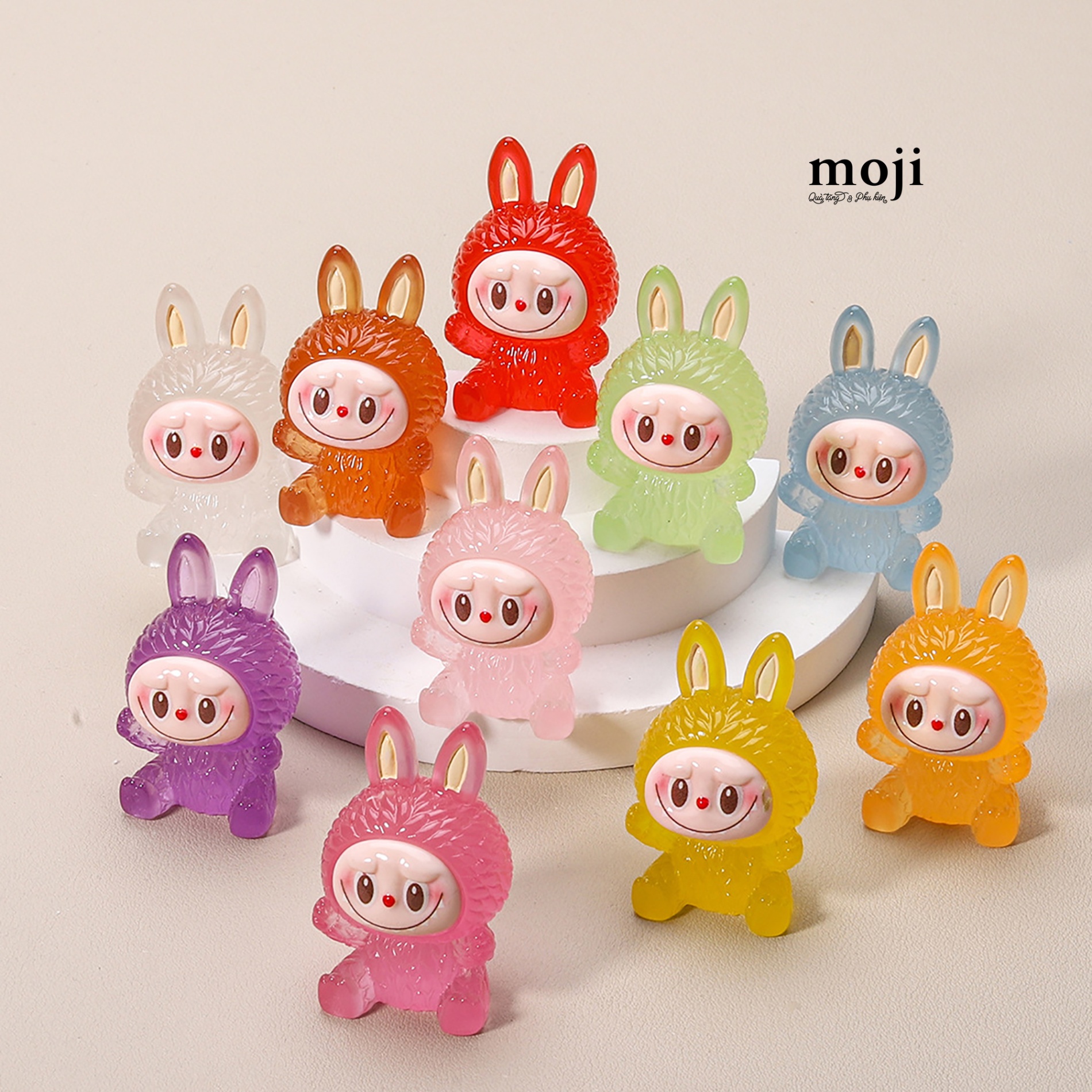 Blindbox túi mù unoff Labubu ngồi dạ quang 2x3x5