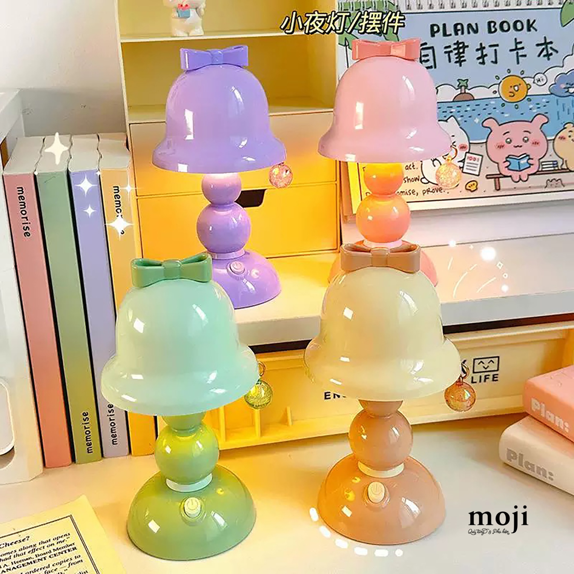 Đèn led mini Bow nơ dáng chuông khối tròn dùng pin 8x8x15