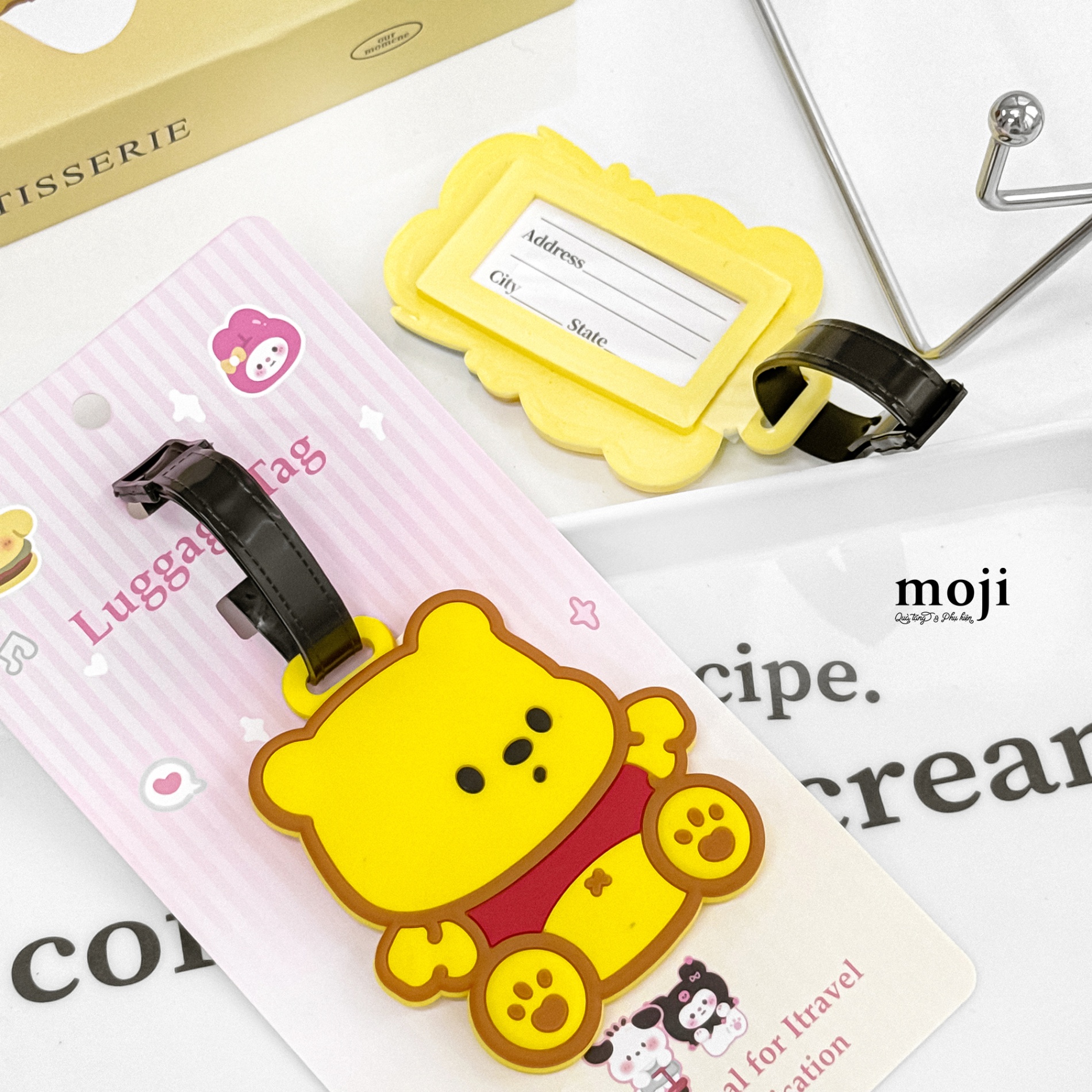 Luggage tag Gấu Pooh cute ngồi