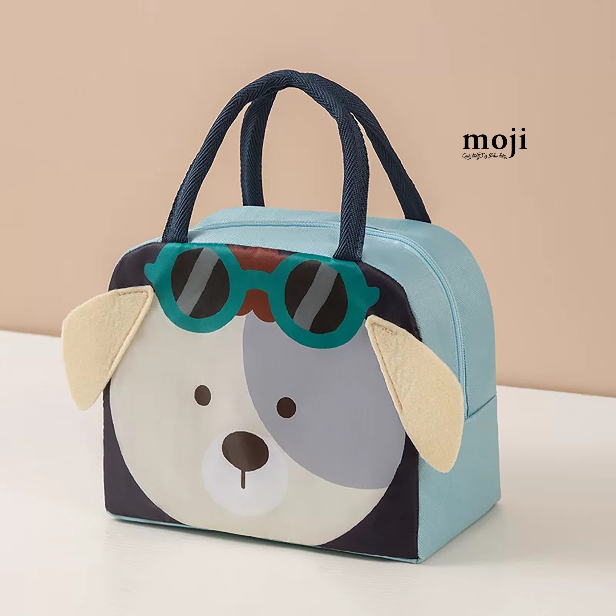 Túi đựng cơm giữ nhiệt Baby bear dog face có tai 13x20x23